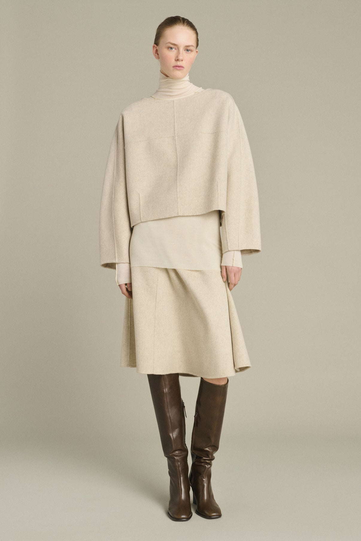 Jersey Hora - Crudo/Gris - Lana - Mujer vue 3