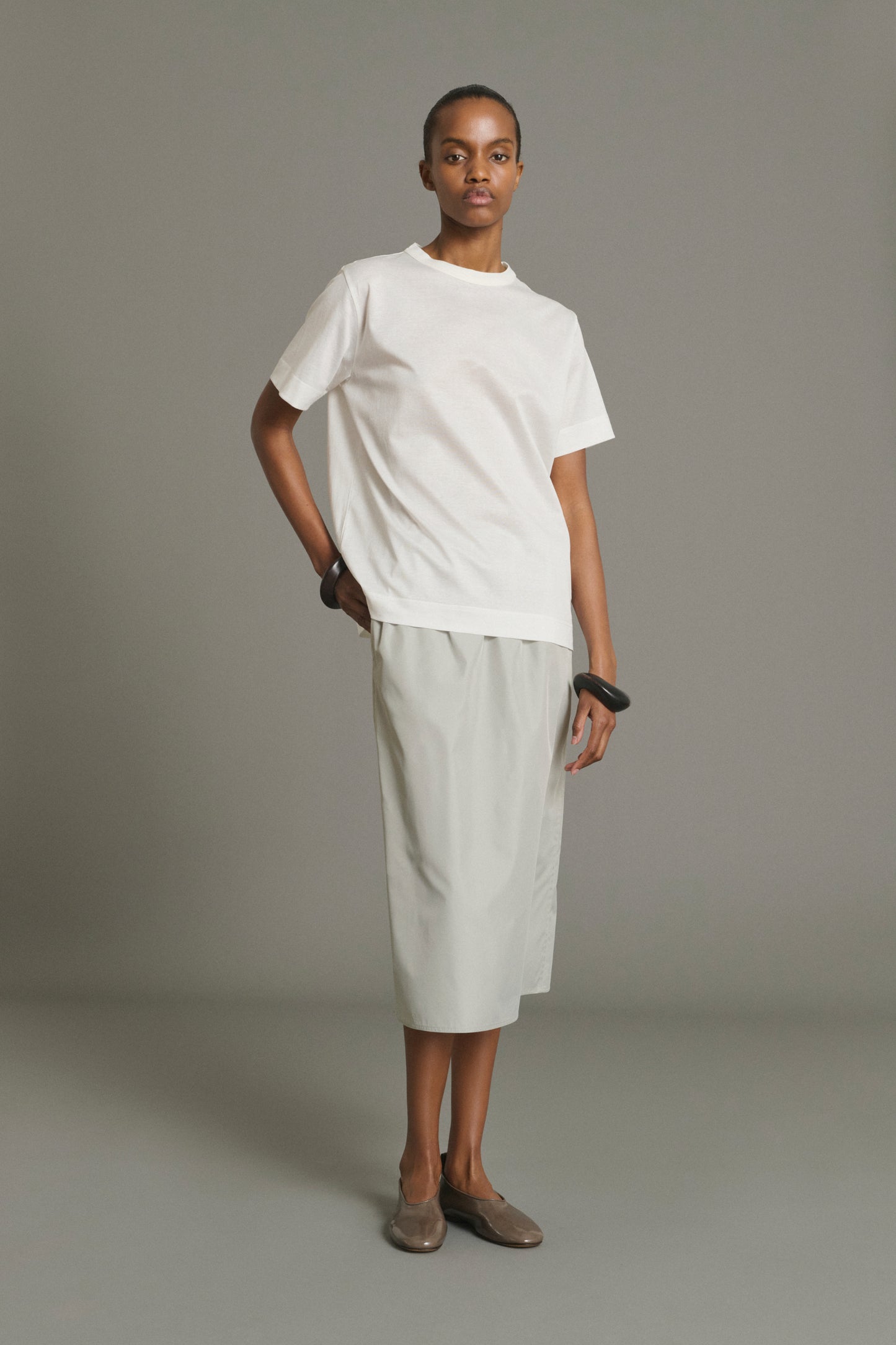 T-Shirt Basic - Blanc Coton Mercerisé Femme - Soeur