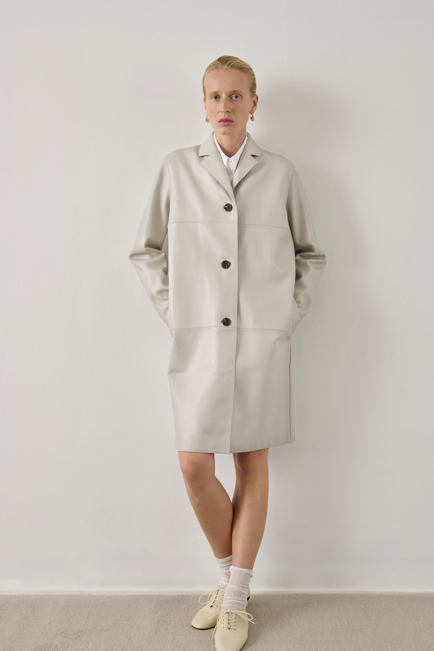 Manteau Harden - Mastic - Cuir - Femme