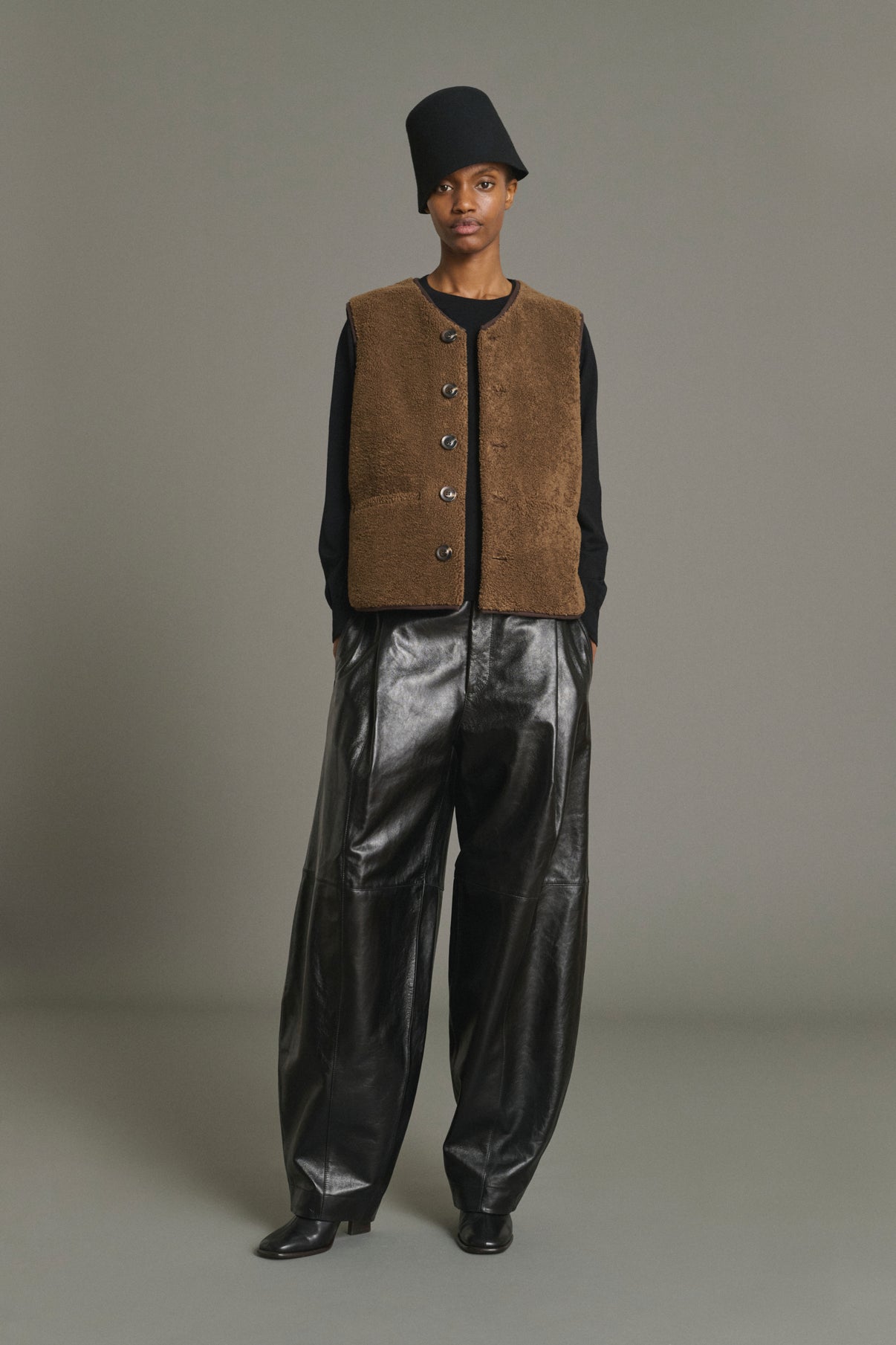 Fusil Cardigan - Brown Faux Fur Women - Soeur vue 4