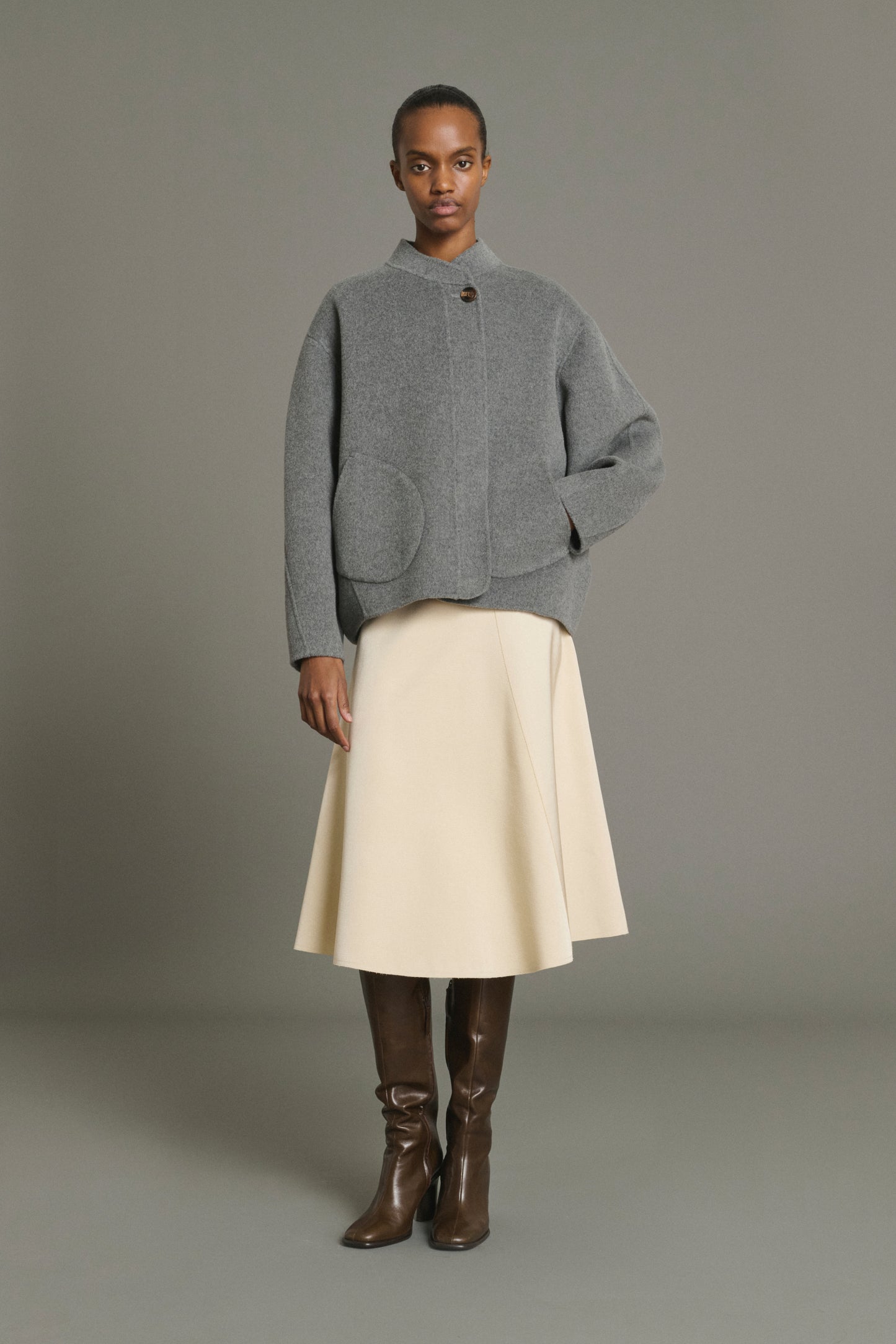 Abrigo Windsor - Gris claro - Lana - Mujer