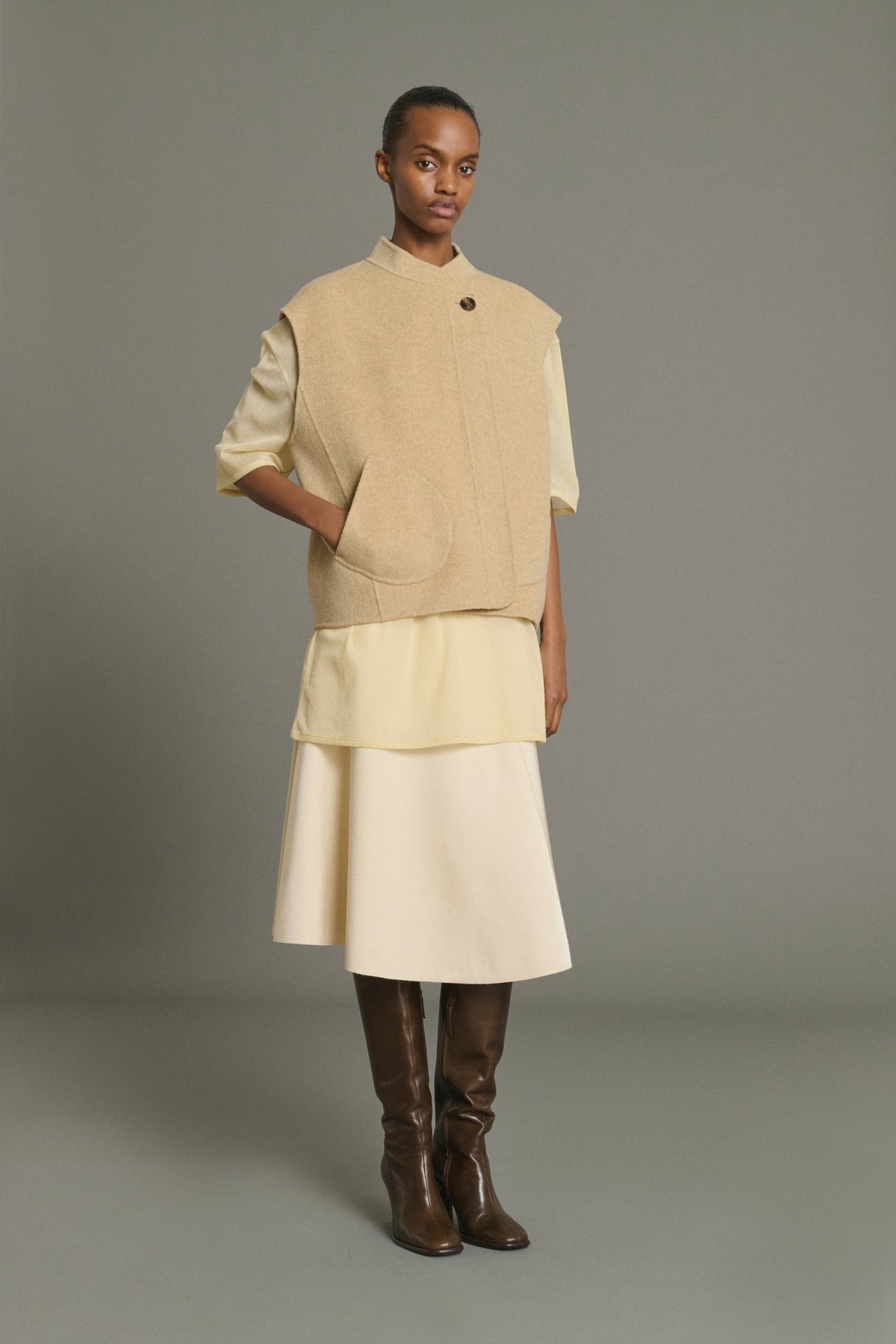 Blouson Adeline - Beige Chiné Laine Femme - Soeur vue 4