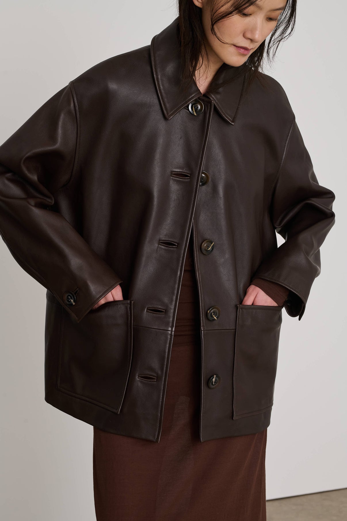 Veste Vincenzo - Marron - Cuir - Femme vue 3