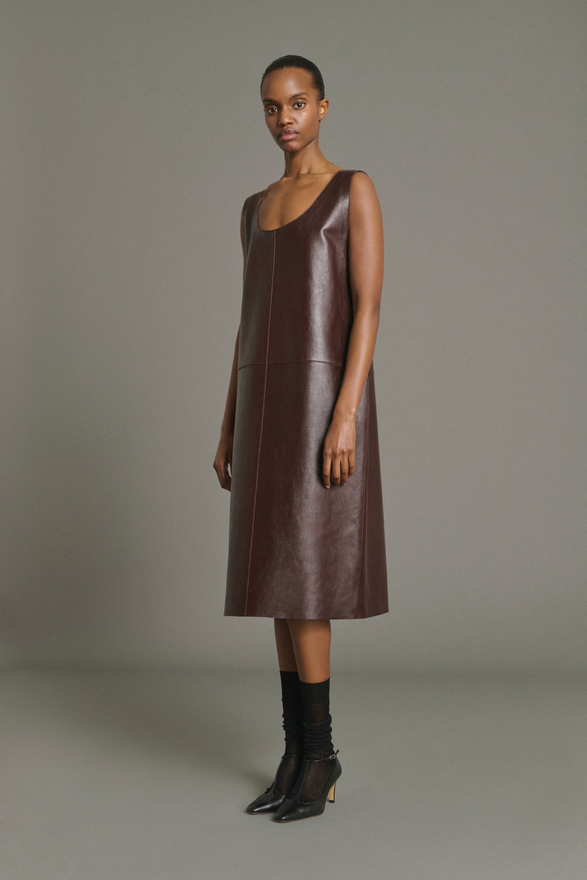 Vestido Joa - Burdeos - Cuero - Mujer vue 1