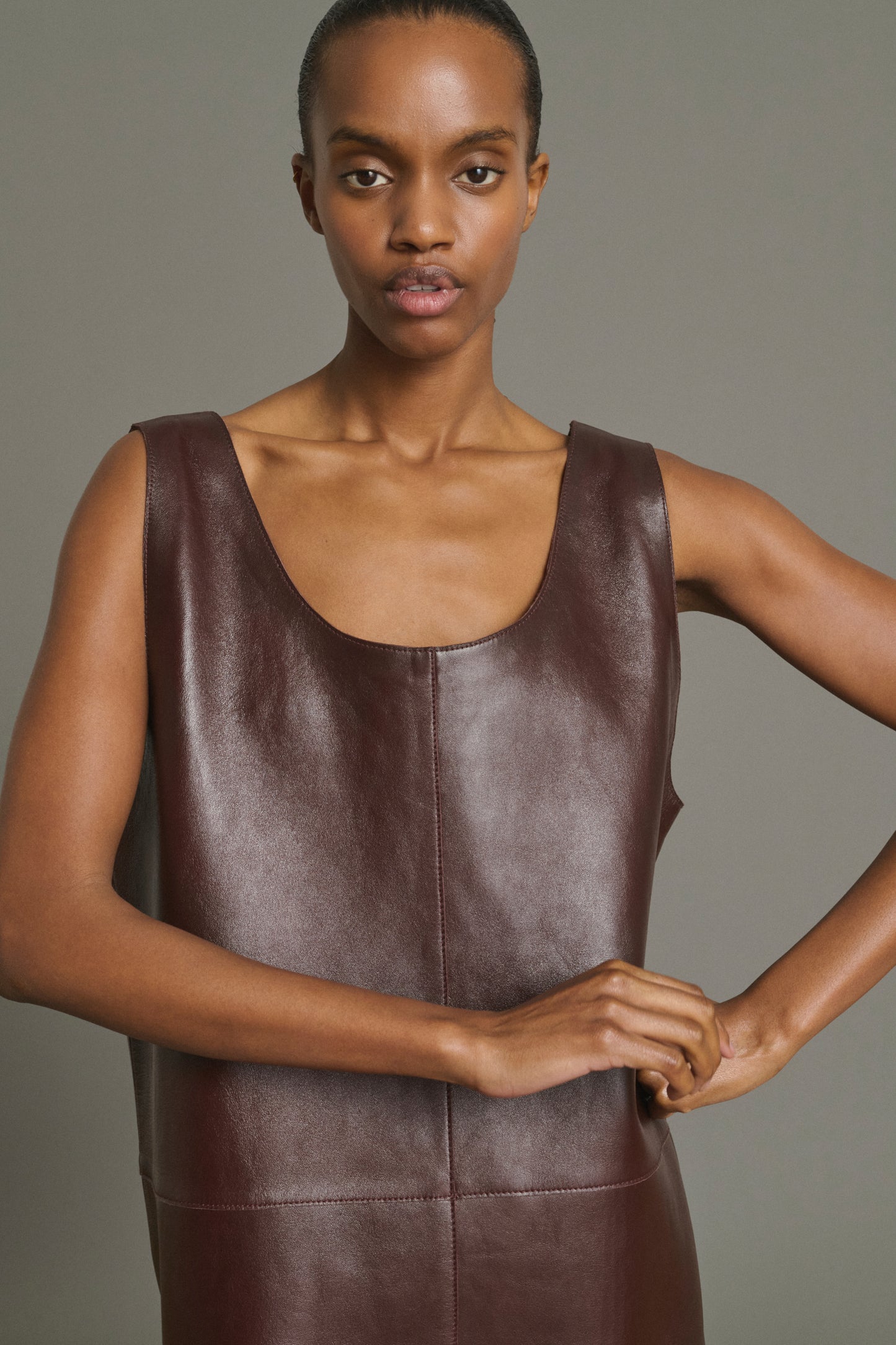 Vestido Joa - Burdeos - Cuero - Mujer