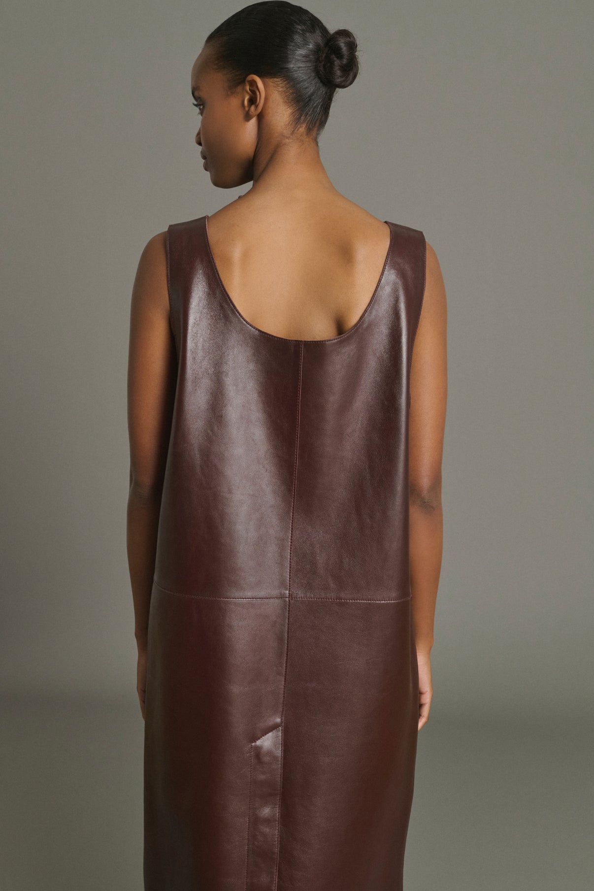 Vestido Joa - Burdeos - Cuero - Mujer vue 4