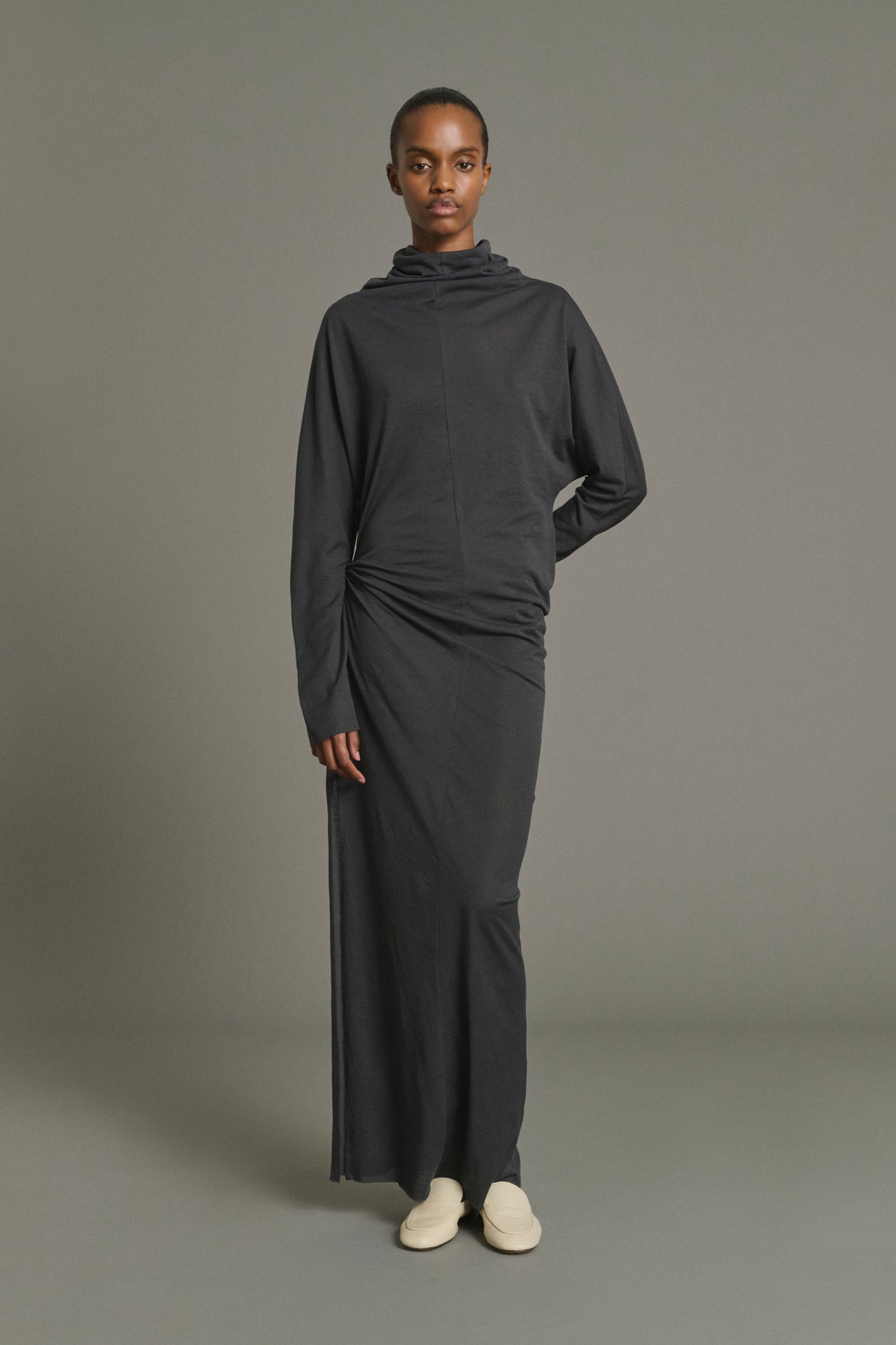 Vestido Lola - Gris Antracita - Algodón - Mujer vue 1