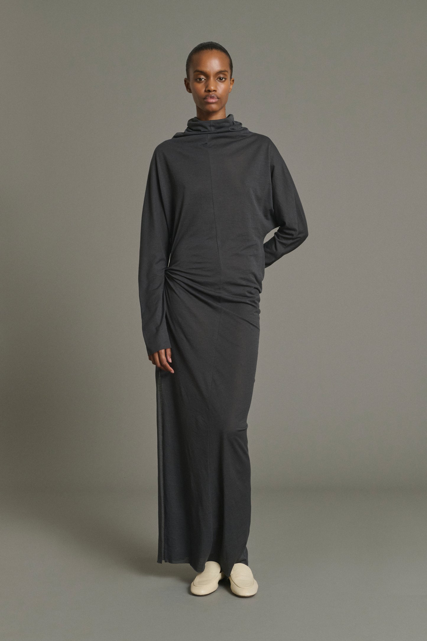 Vestido Lola - Gris Antracita - Algodón - Mujer