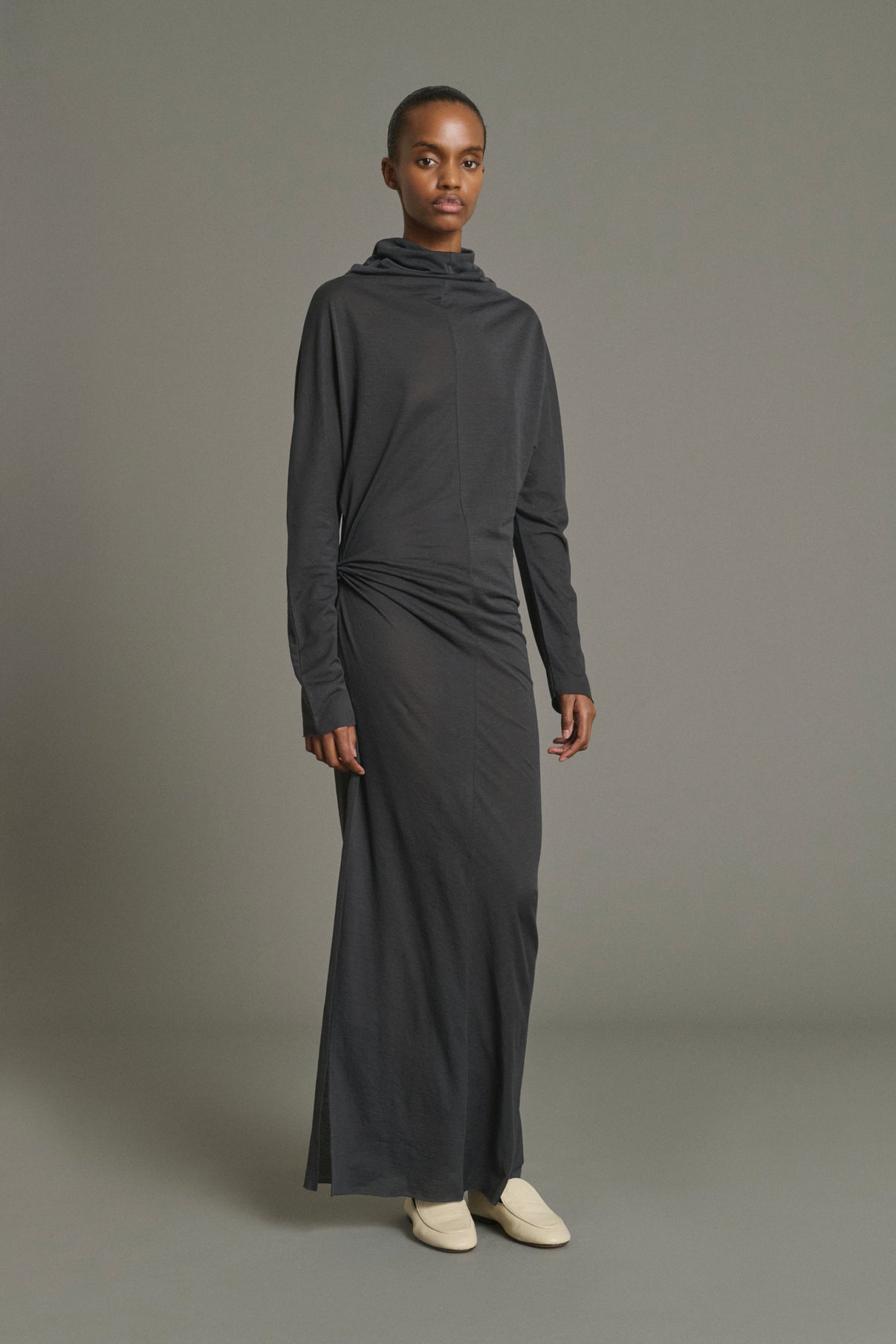 Vestido Lola - Gris Antracita - Algodón - Mujer vue 2