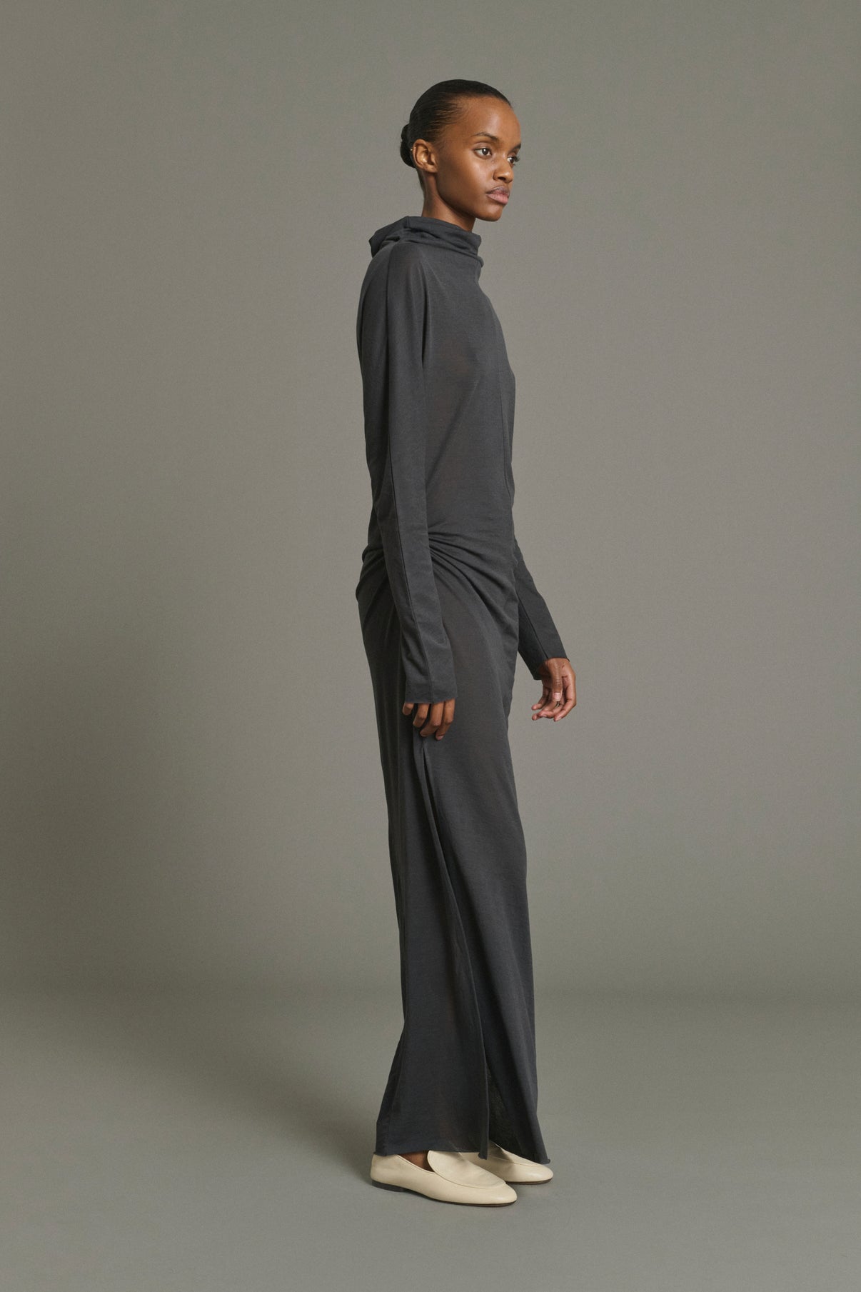 Vestido Lola - Gris Antracita - Algodón - Mujer vue 3