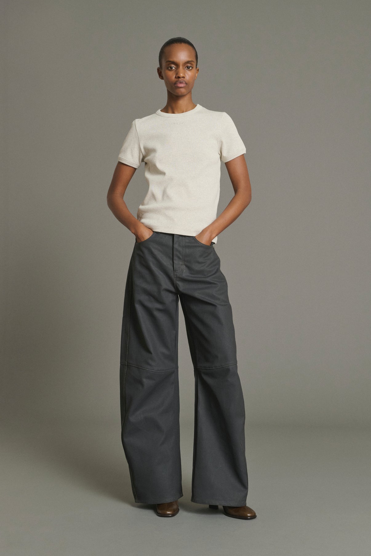 Vaqueros Jackson - Gris - Coton - Mujer vue 1