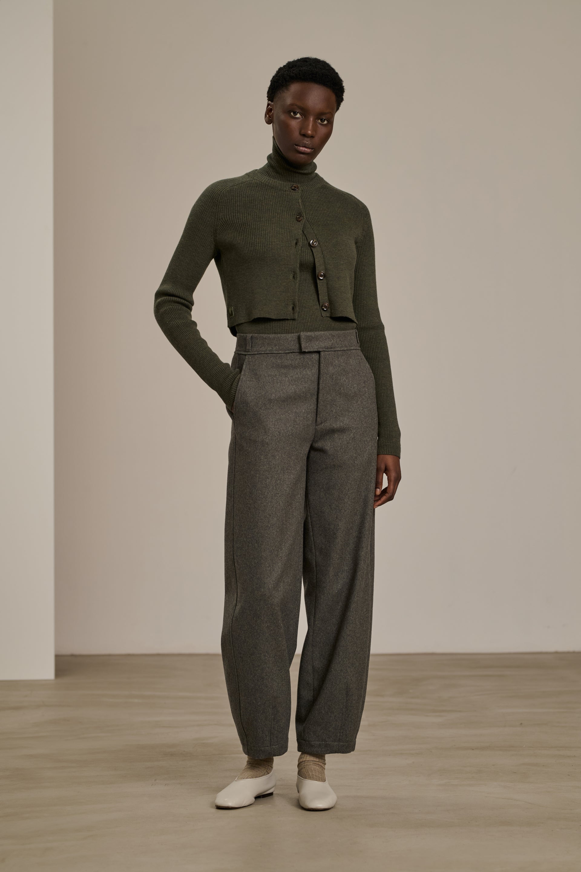 Cardigán Walden Caqui Oscuro Lana Mujer Envío a USA