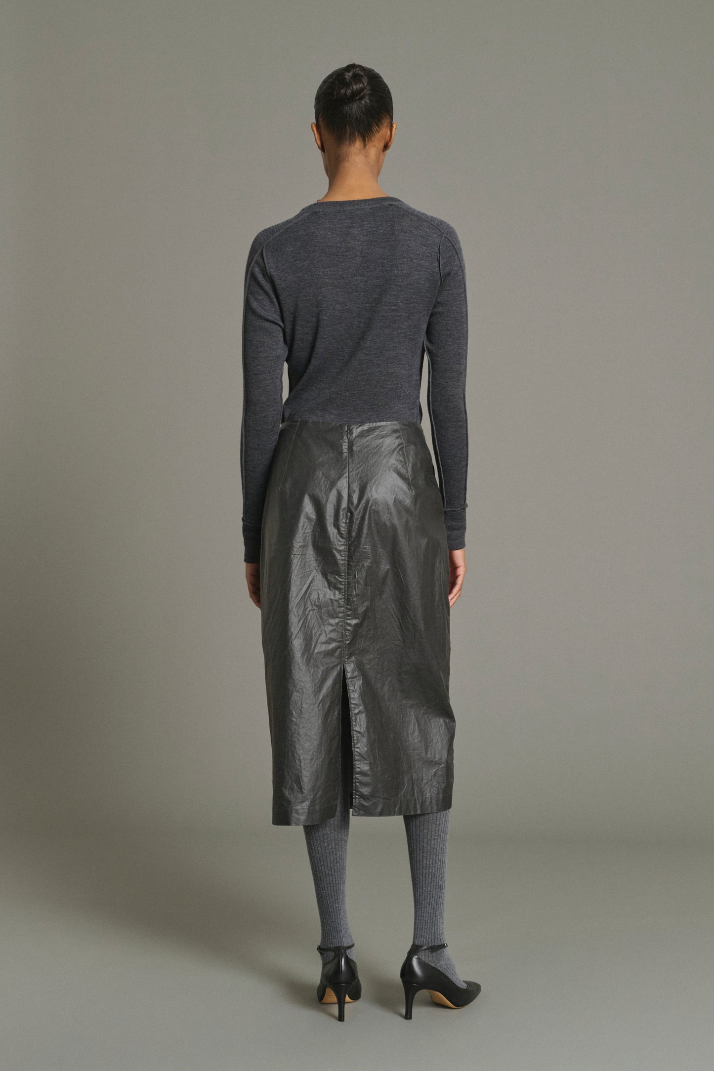 Camiseta Laos - Gris Antracita - Lana - Mujer