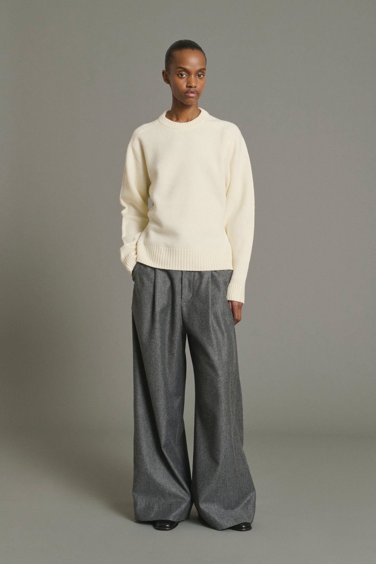Pantalon Hugues - Gris Chiné - Laine - Femme vue 1