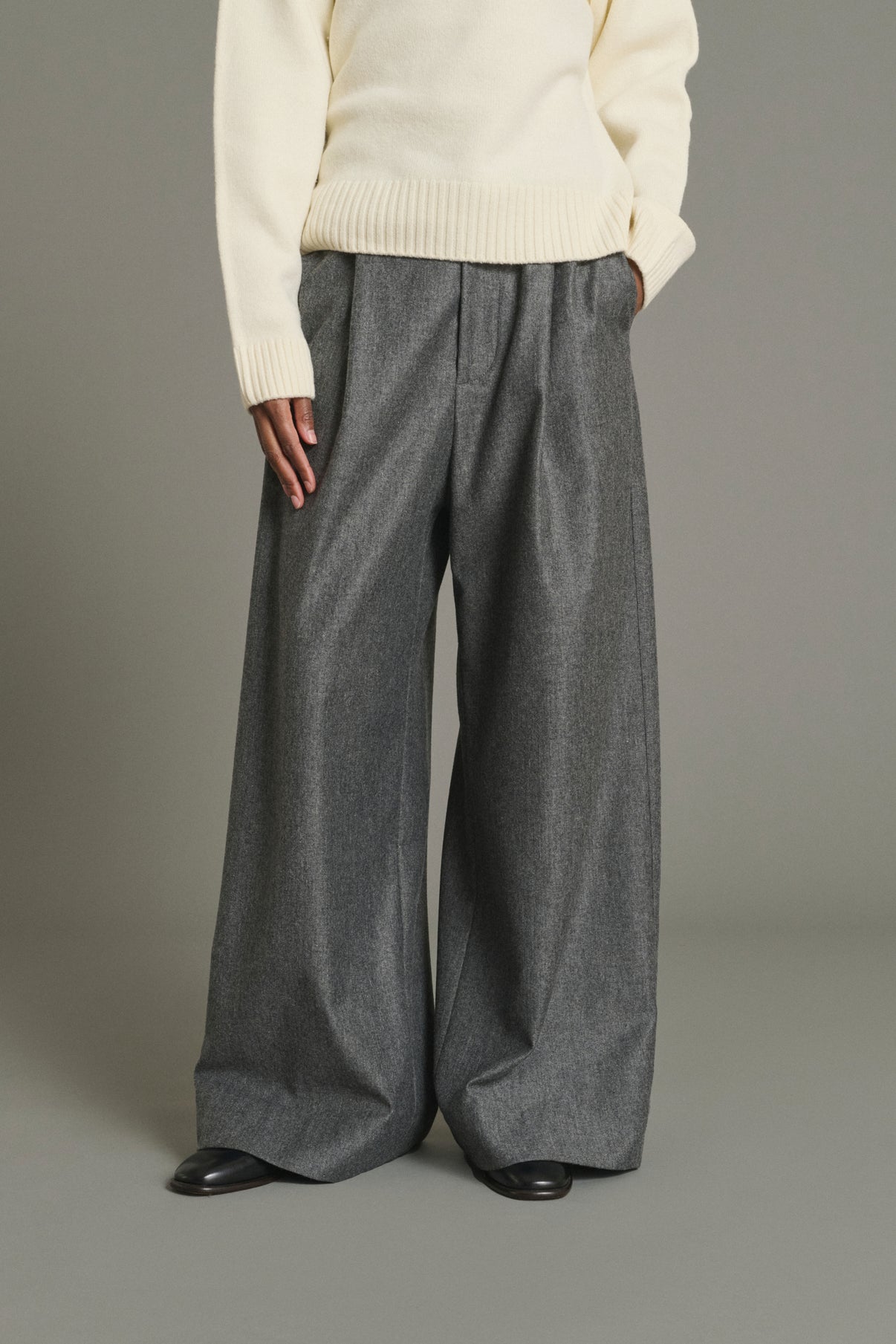 Pantalon Hugues - Gris Chiné - Laine - Femme vue 3