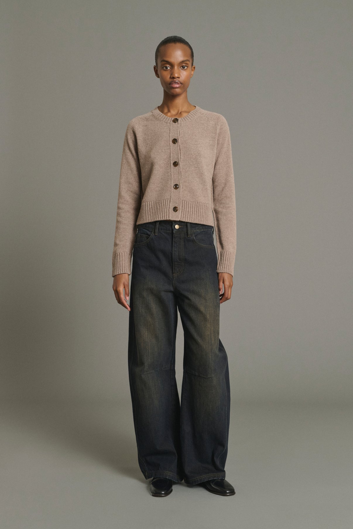 Cardigan Virginia - Beige Chiné - Laine Mérinos - Femme vue 3