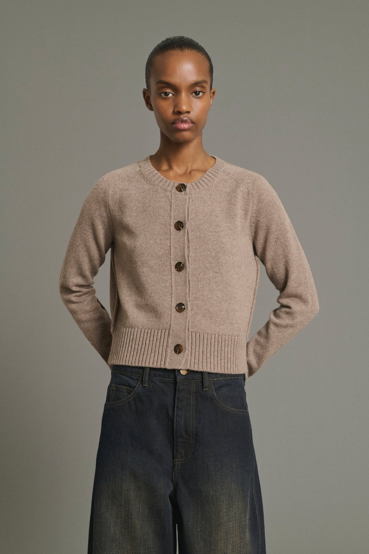 Cardigan Virginia - Beige Chiné - Laine Mérinos - Femme vue 1