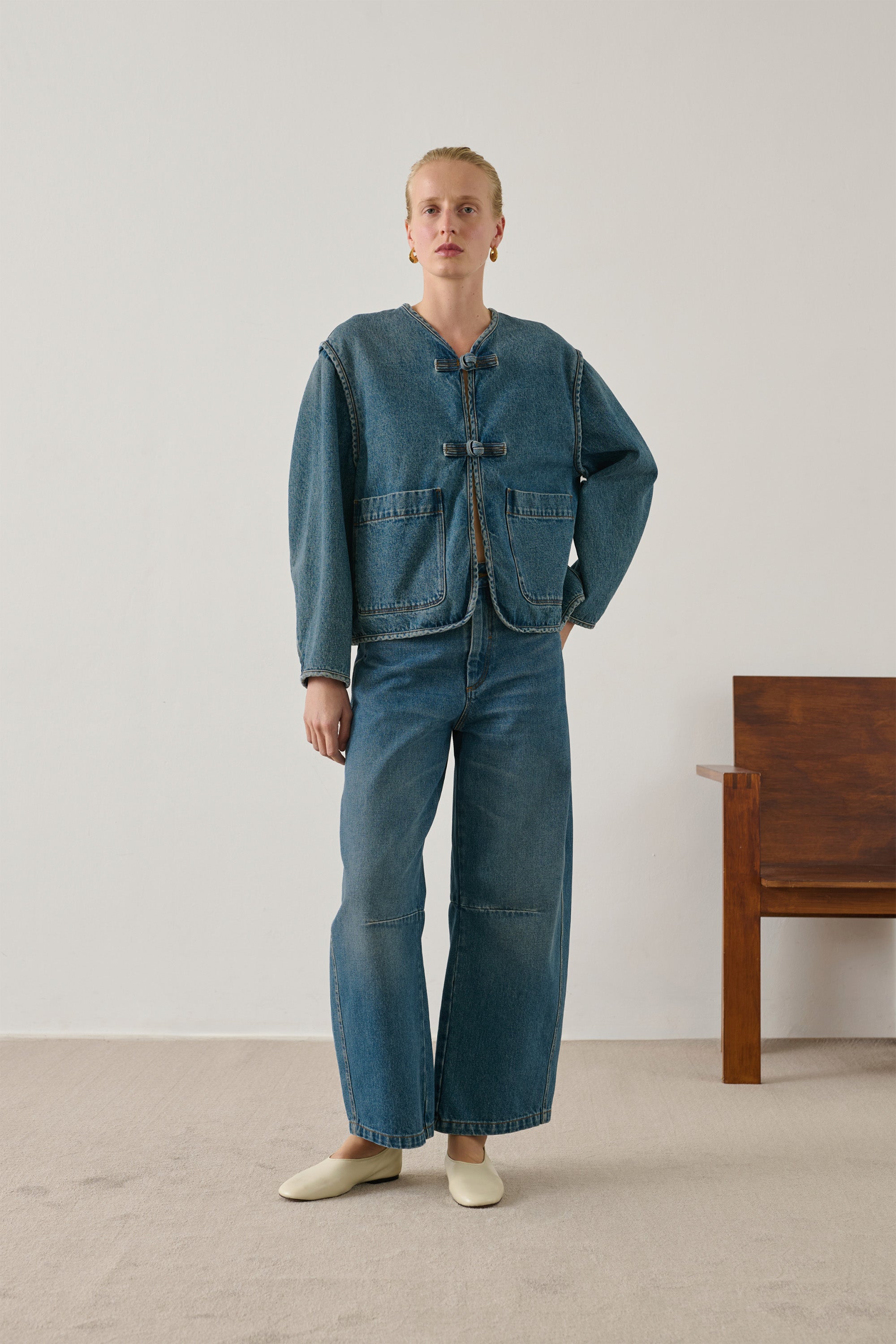 Agatha Jacket - Blue Denim Cotton Women's - Soeur