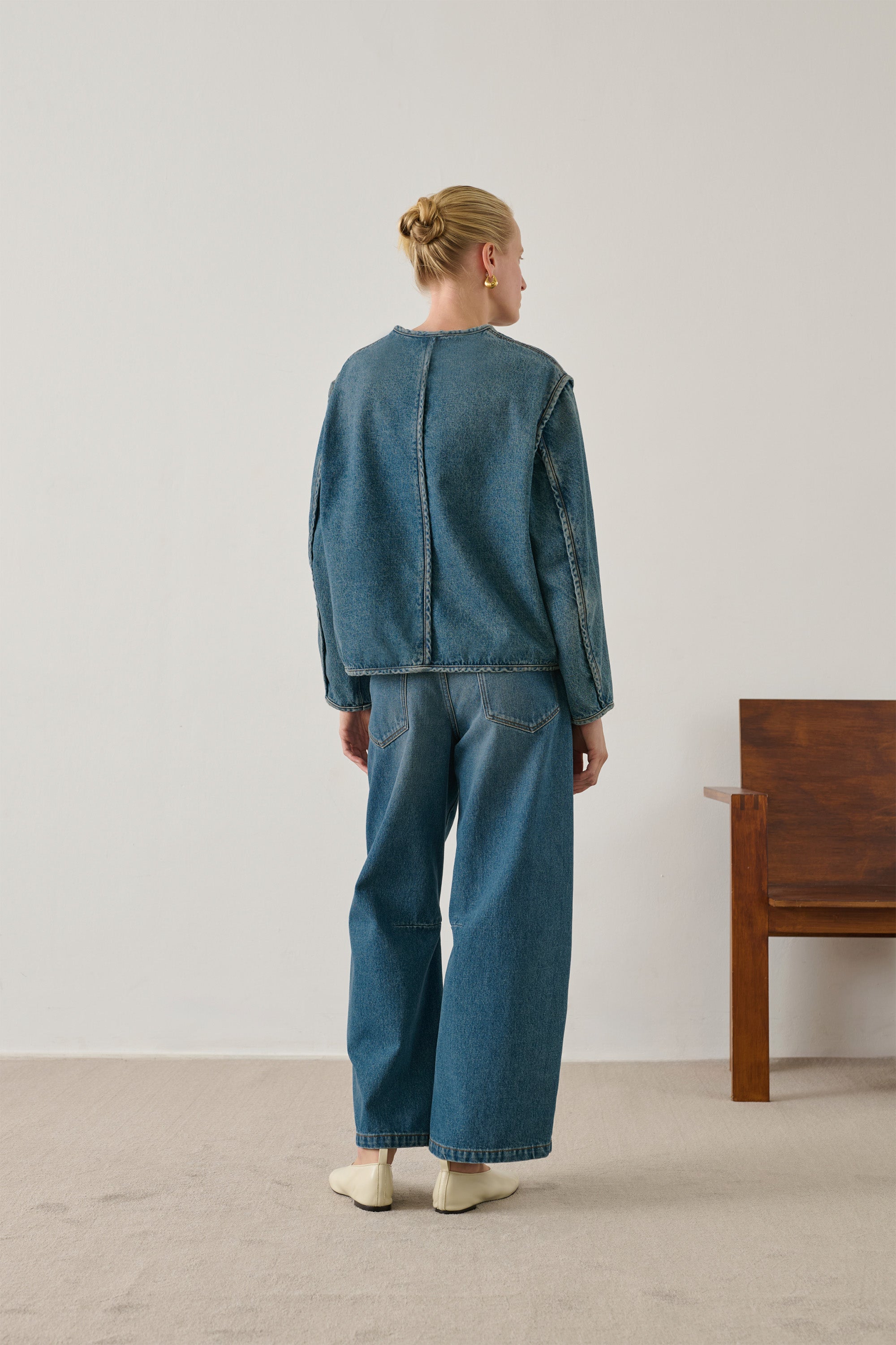Agatha jacket - Blue denim Cotton Women's - Soeur