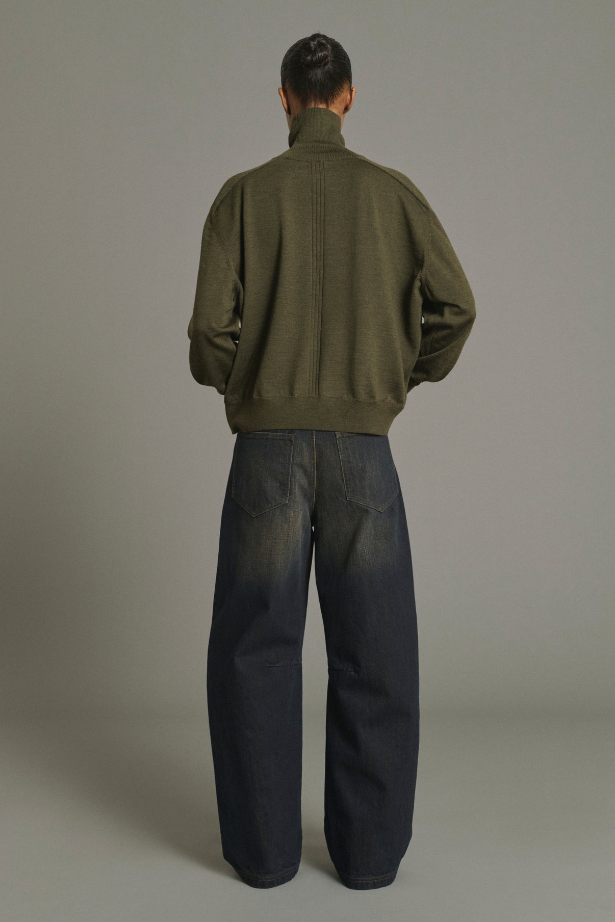 Pull Nord - Kaki Foncé - Laine Mérinos - Femme vue 2