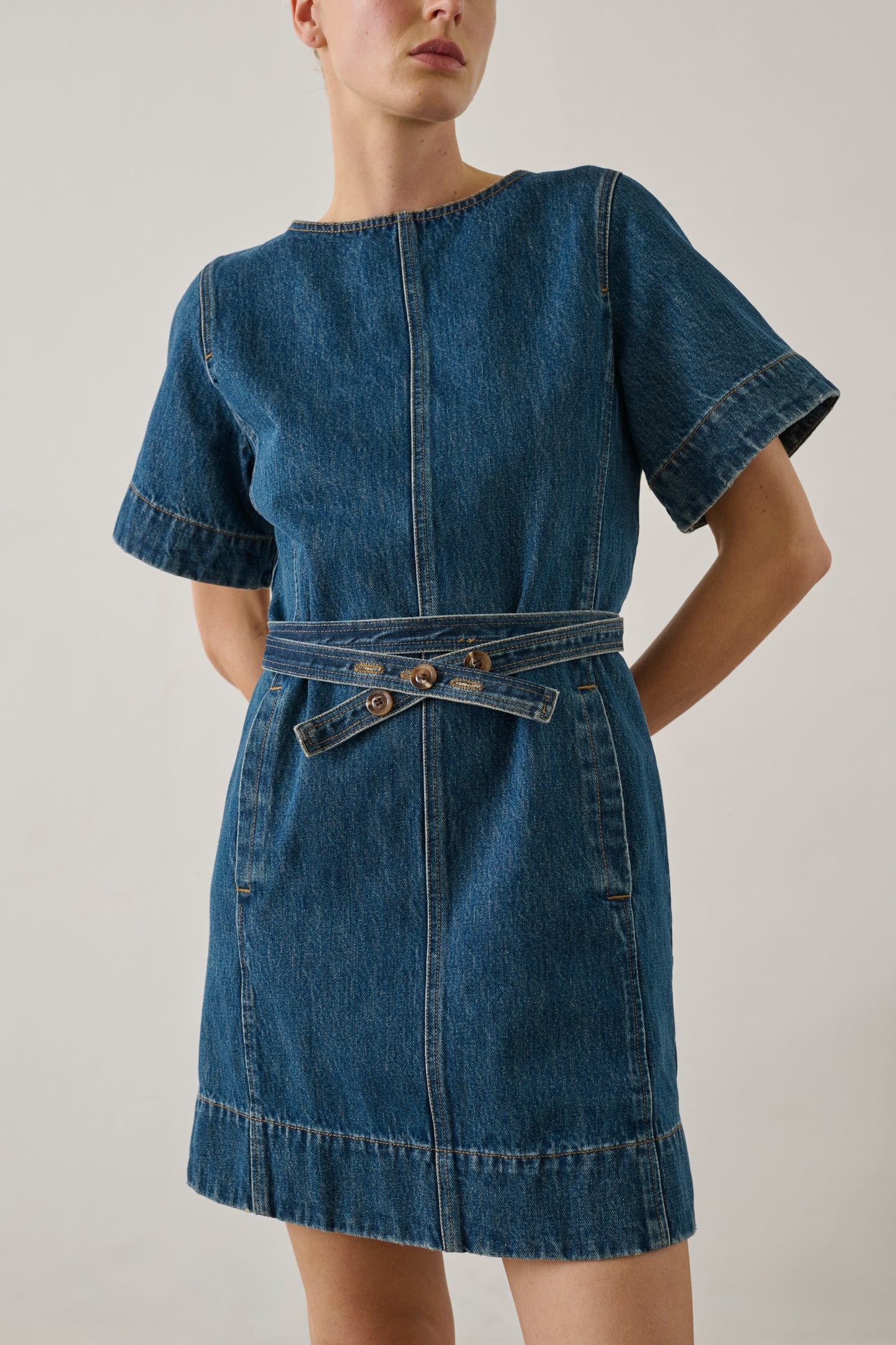 Dress Eclair - Blue Green Fitted Mid-Thigh