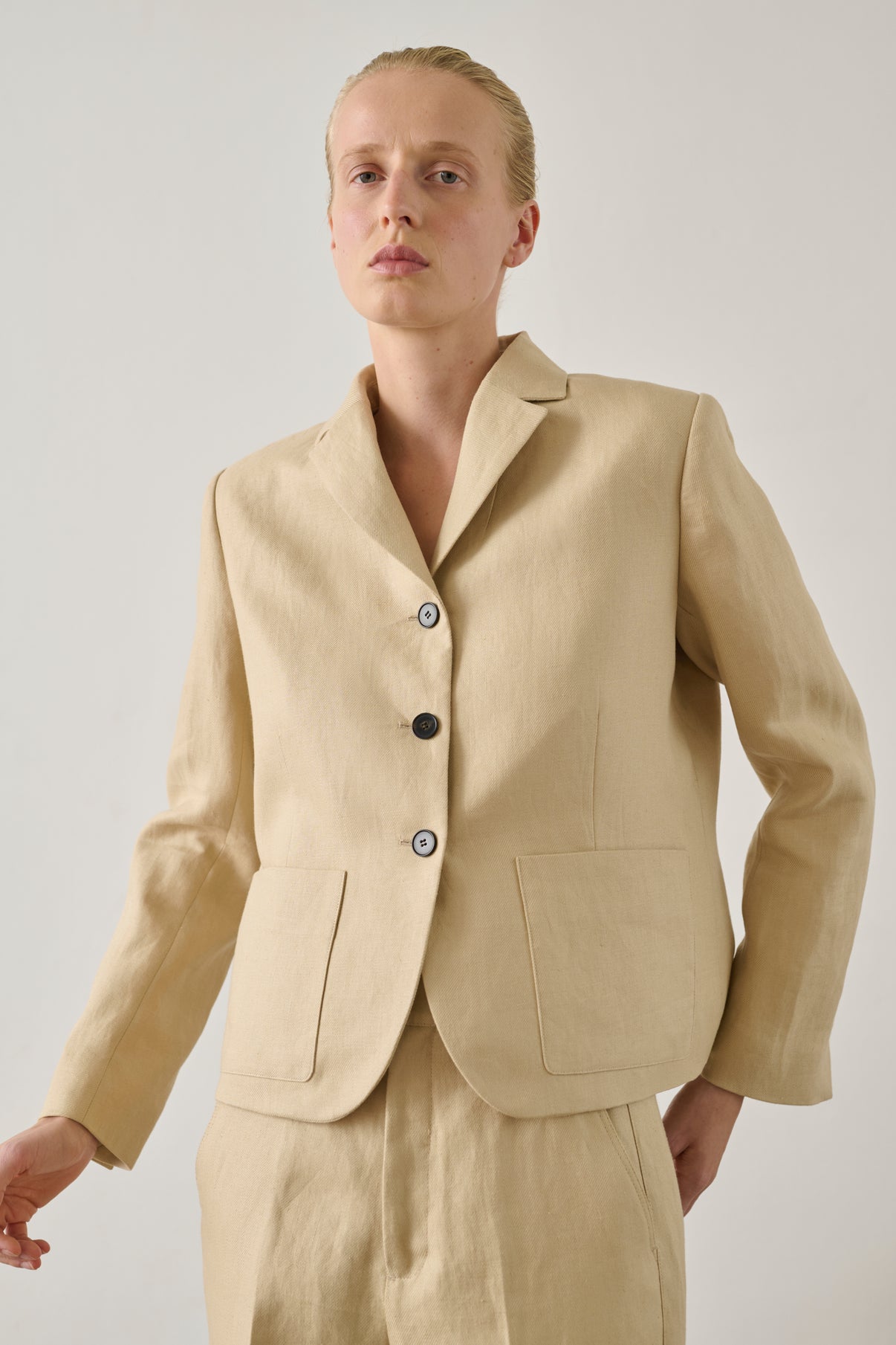 Jacket Hespera - Powder Beige Linen Women