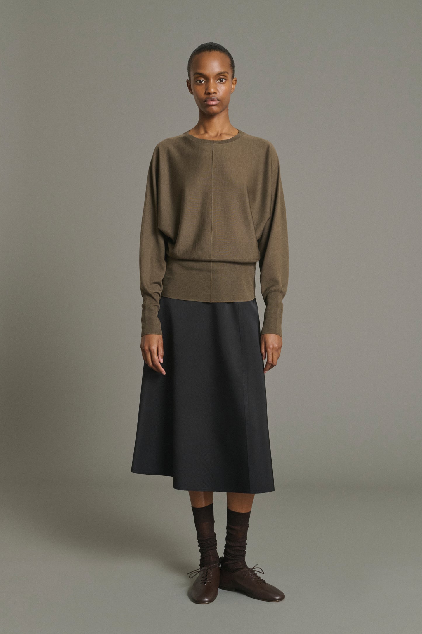 Jersey Lina - Caqui - Lana Merino - Mujer