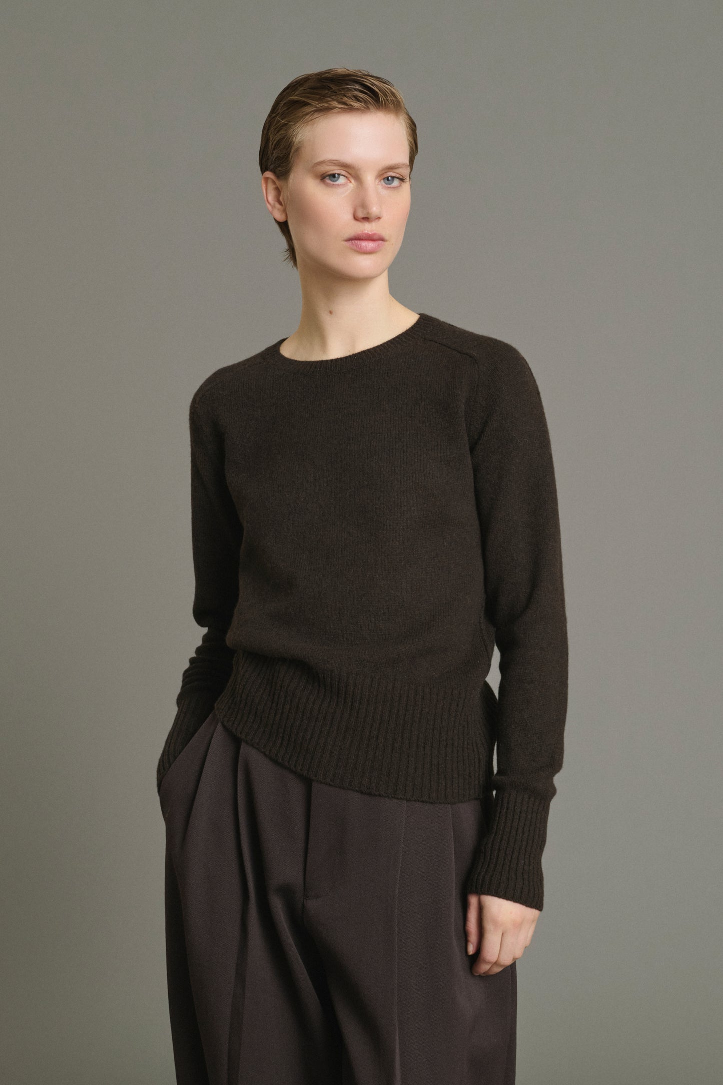 Pull Jamie - Chocolat - Laine Mérinos - Femme