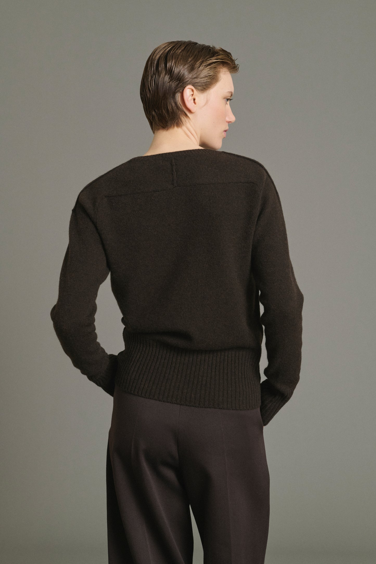 Pull Jamie - Chocolat - Laine Mérinos - Femme