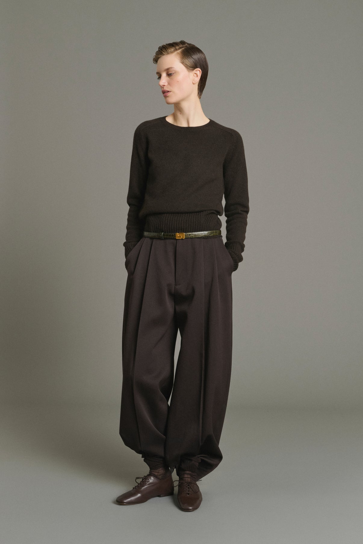 Pull Jamie - Chocolat - Laine Mérinos - Femme vue 1