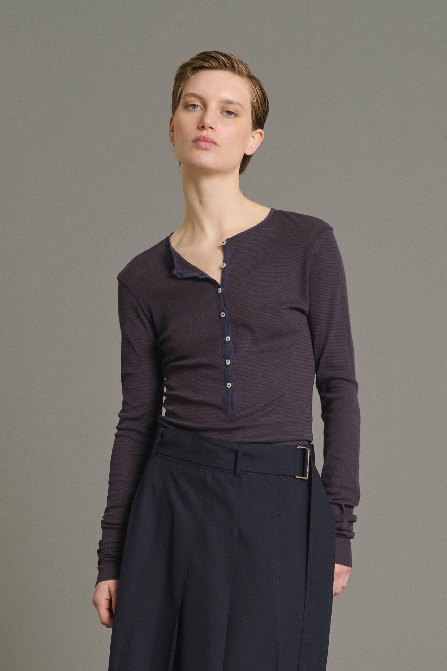 Camiseta Isabella - Marrón Rojo/Violeta Oscuro - Algodón - Mujer