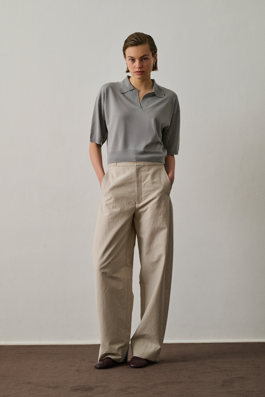 Pantalon Wally - Craie - Coton - Femme
