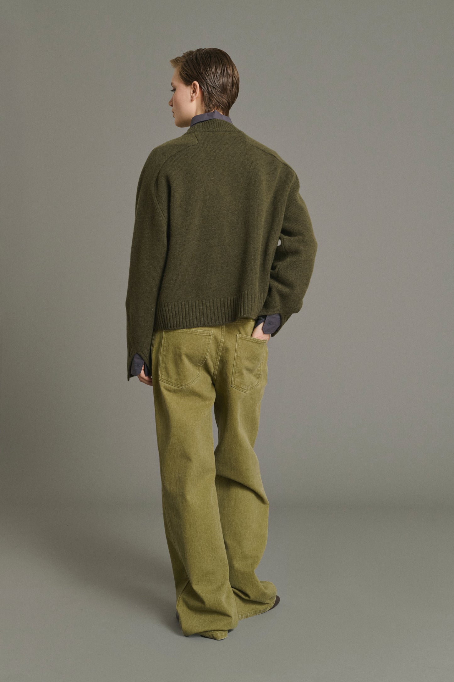 Pull Will - Kaki Chiné - Laine Mérinos - Femme