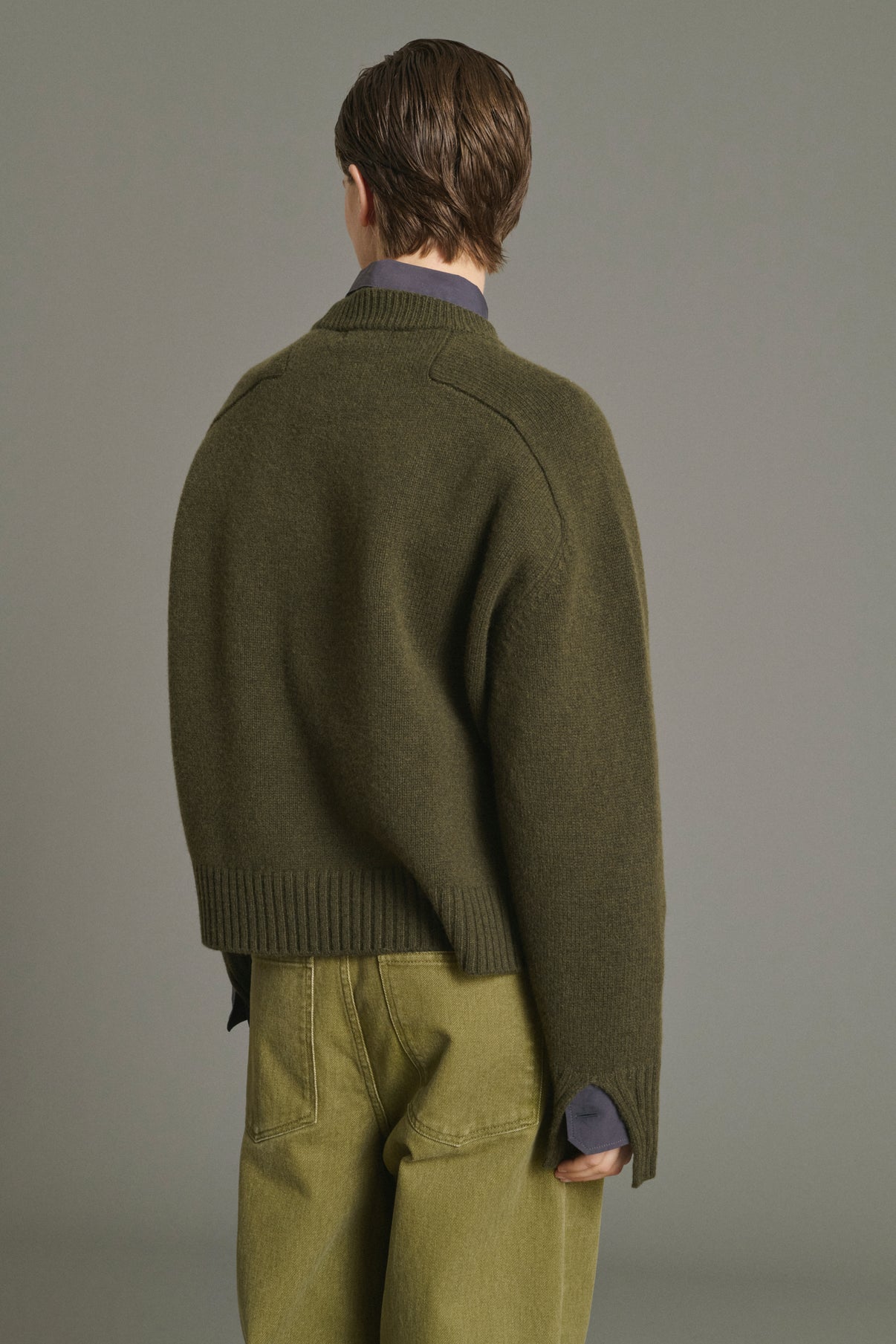 Pull Will - Kaki Chiné - Laine Mérinos - Femme vue 4