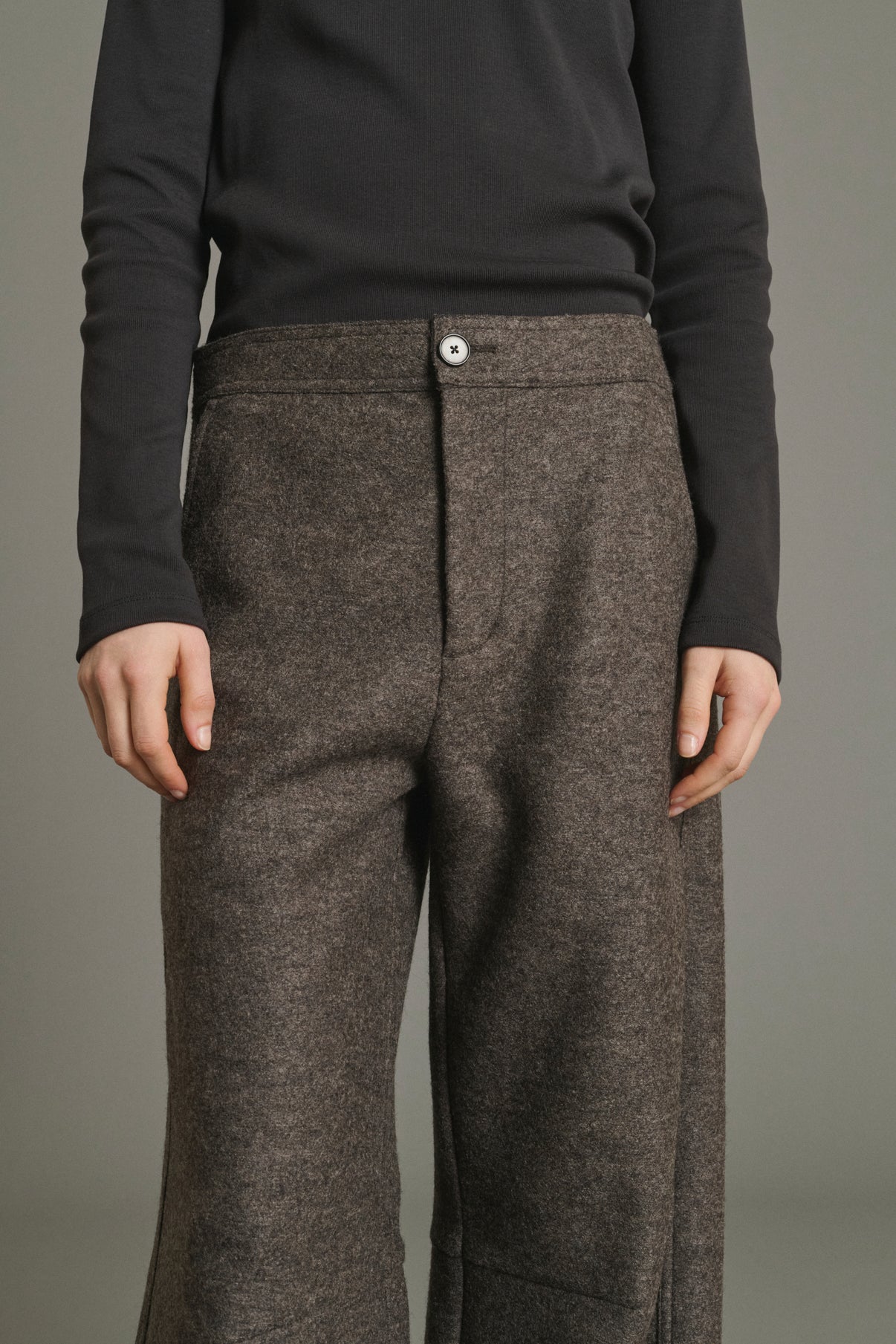Pantalon Gibson - Taupe Chiné - Laine - Femme vue 5