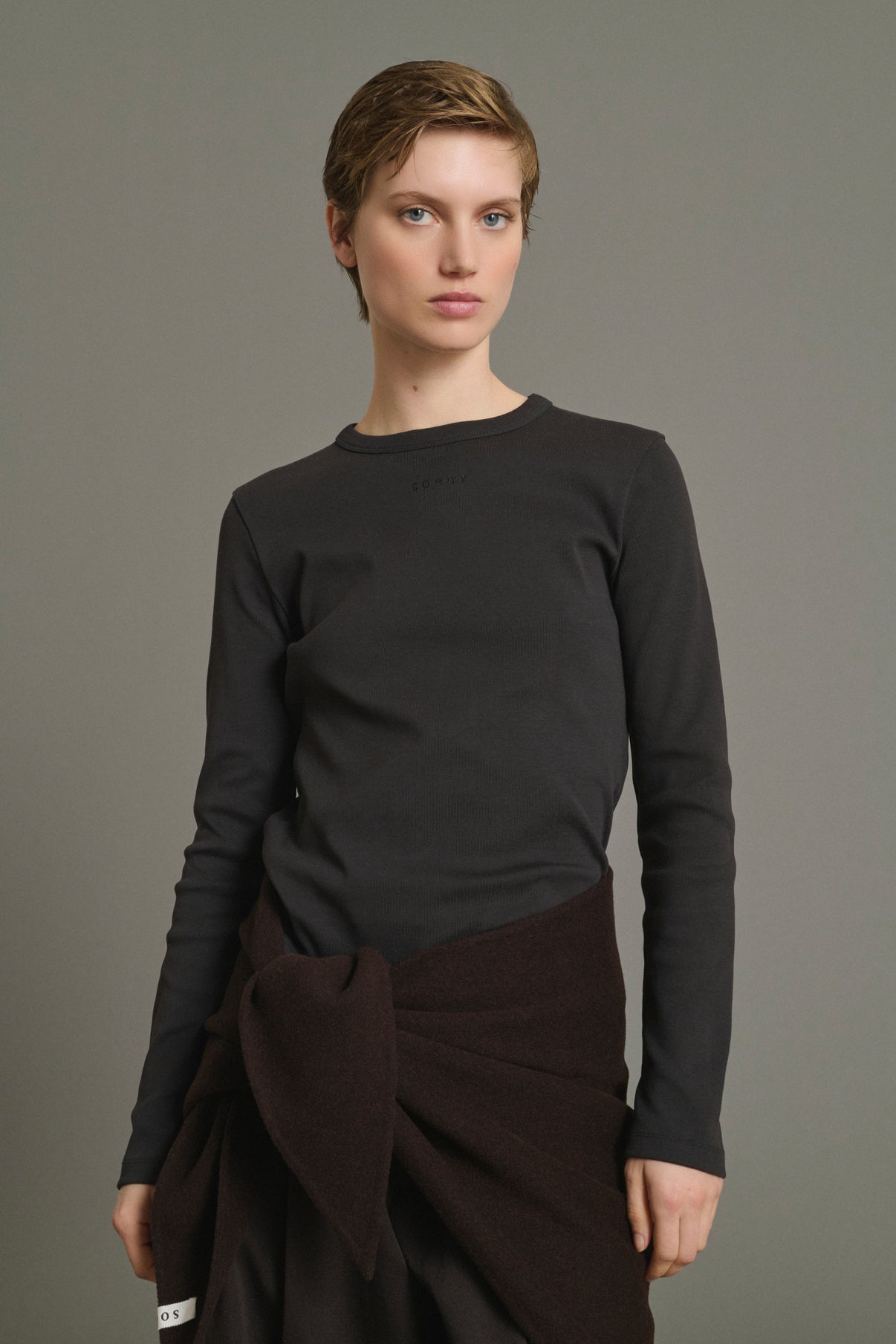 Camiseta Flavie - Carbón - Algodón - Mujer vue 1