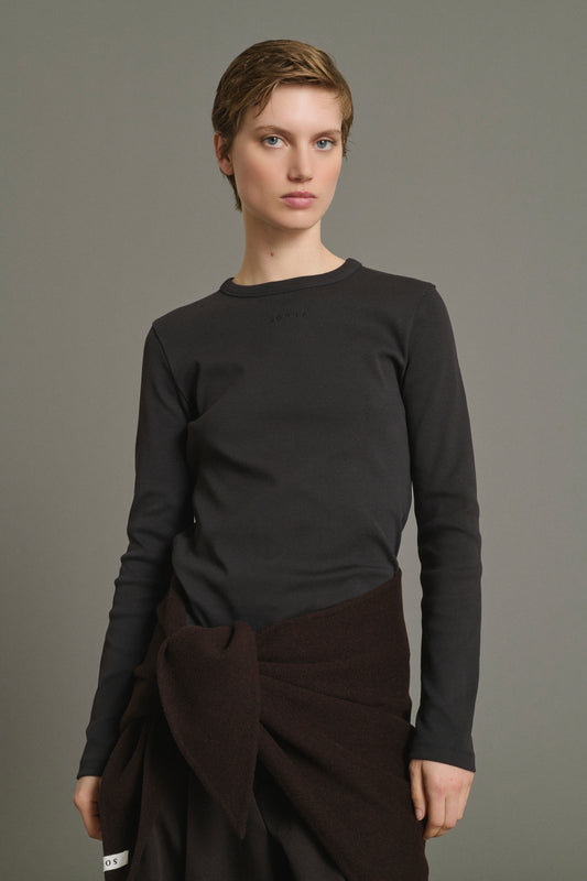 Camiseta Flavie - Carbón - Algodón - Mujer
