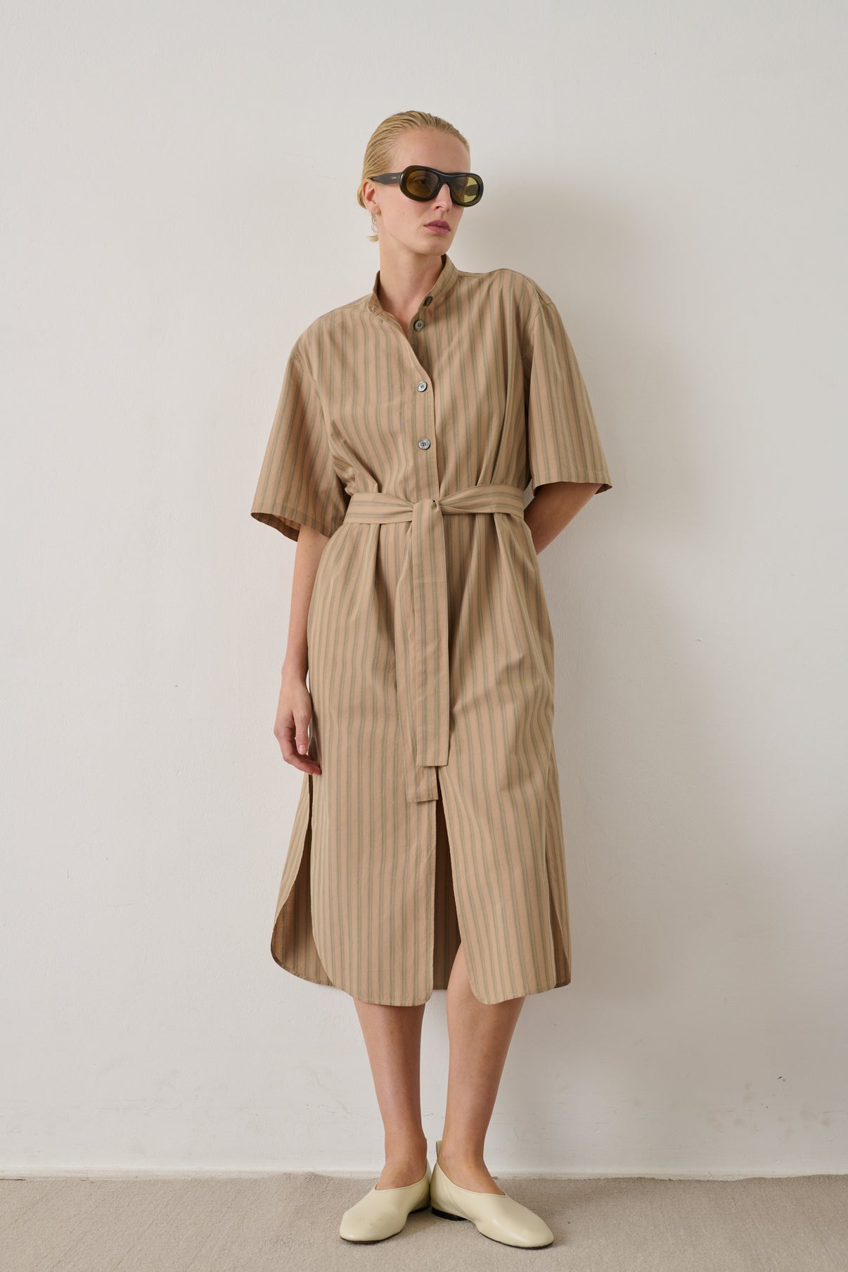 Soeur Dress Izzo Beige Green Beige Green Woman
