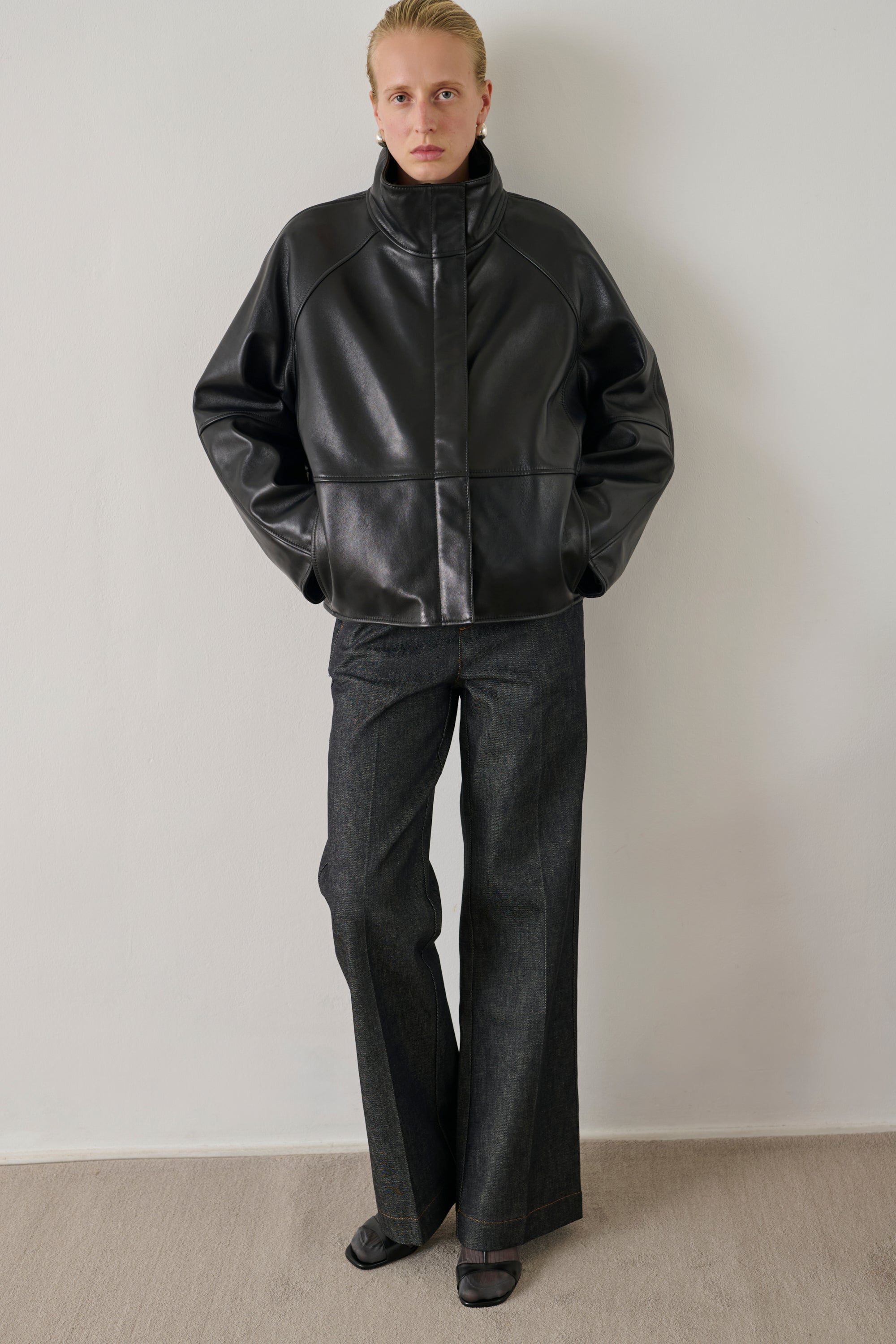 Gamma Jacket - Black - Leather - Woman