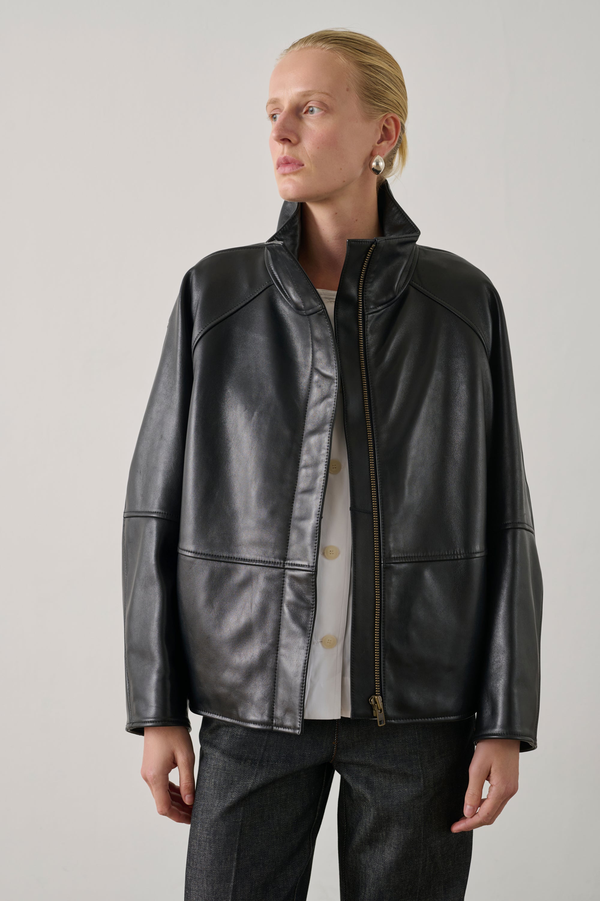 Gamma Jacket - Black - Leather - Woman