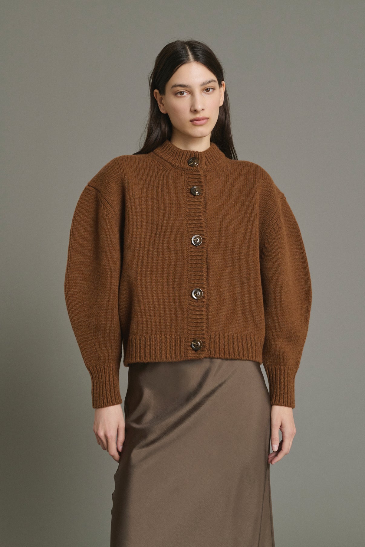 Cardigan Leonard - Caramel - Laine Mérinos - Femme vue 1