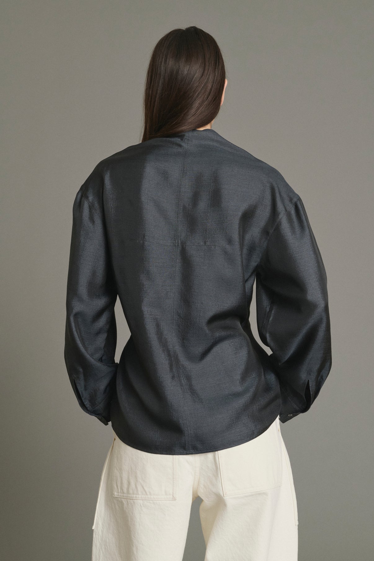 Blusa Jenny - Gris Antracita - Seda - Mujer vue 4