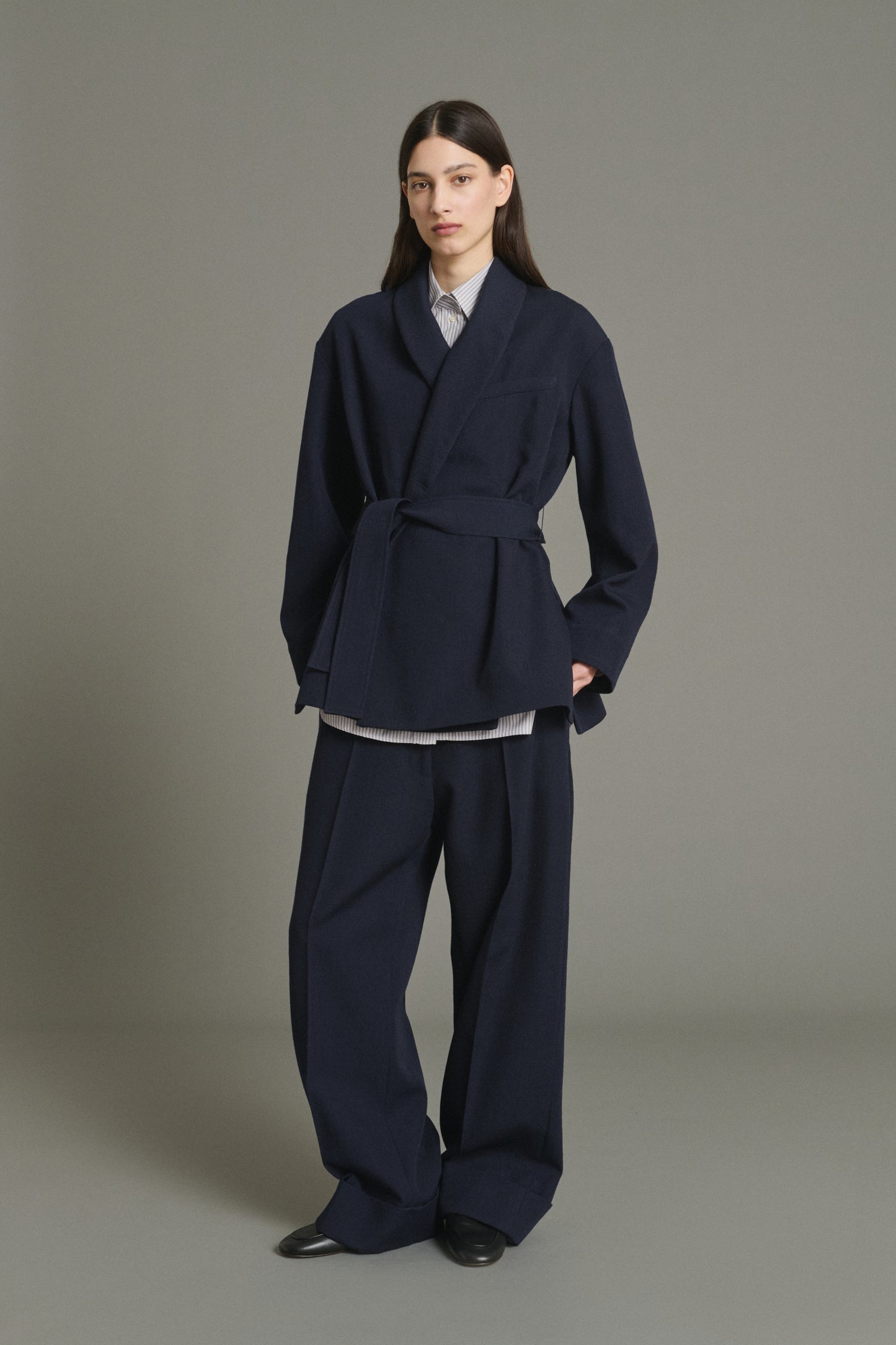 Come Jacket - Navy - Wool - Women