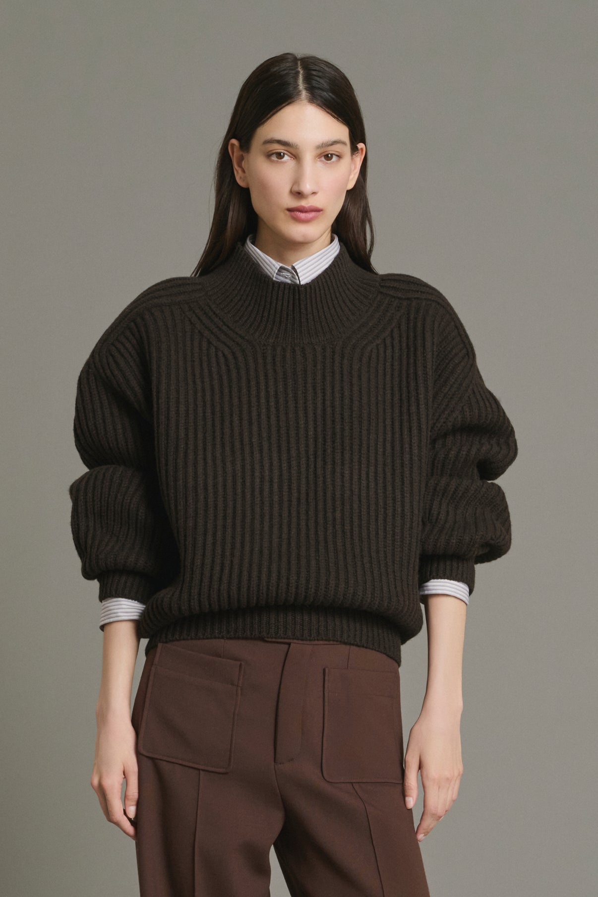 Jersey Flamand - Chocolate - Lana Merina - Mujer vue 2