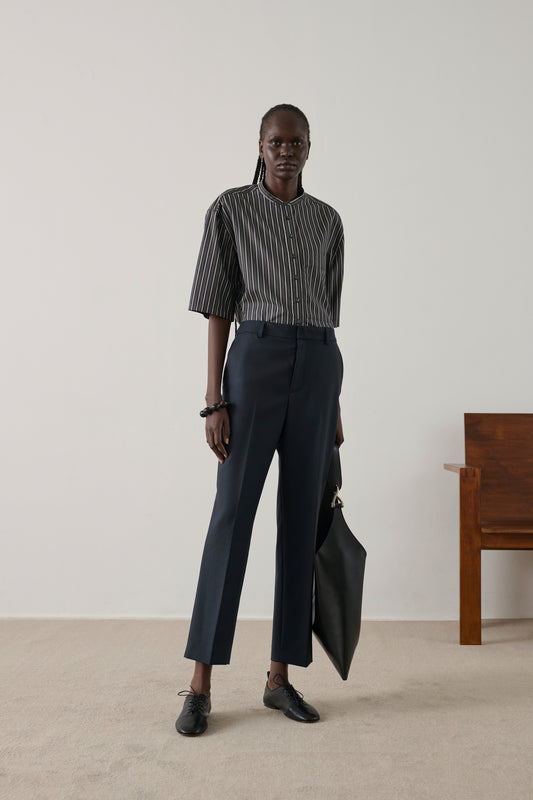 ladies wool dress pants Colette Wool Herringbone Trousers - Tailored