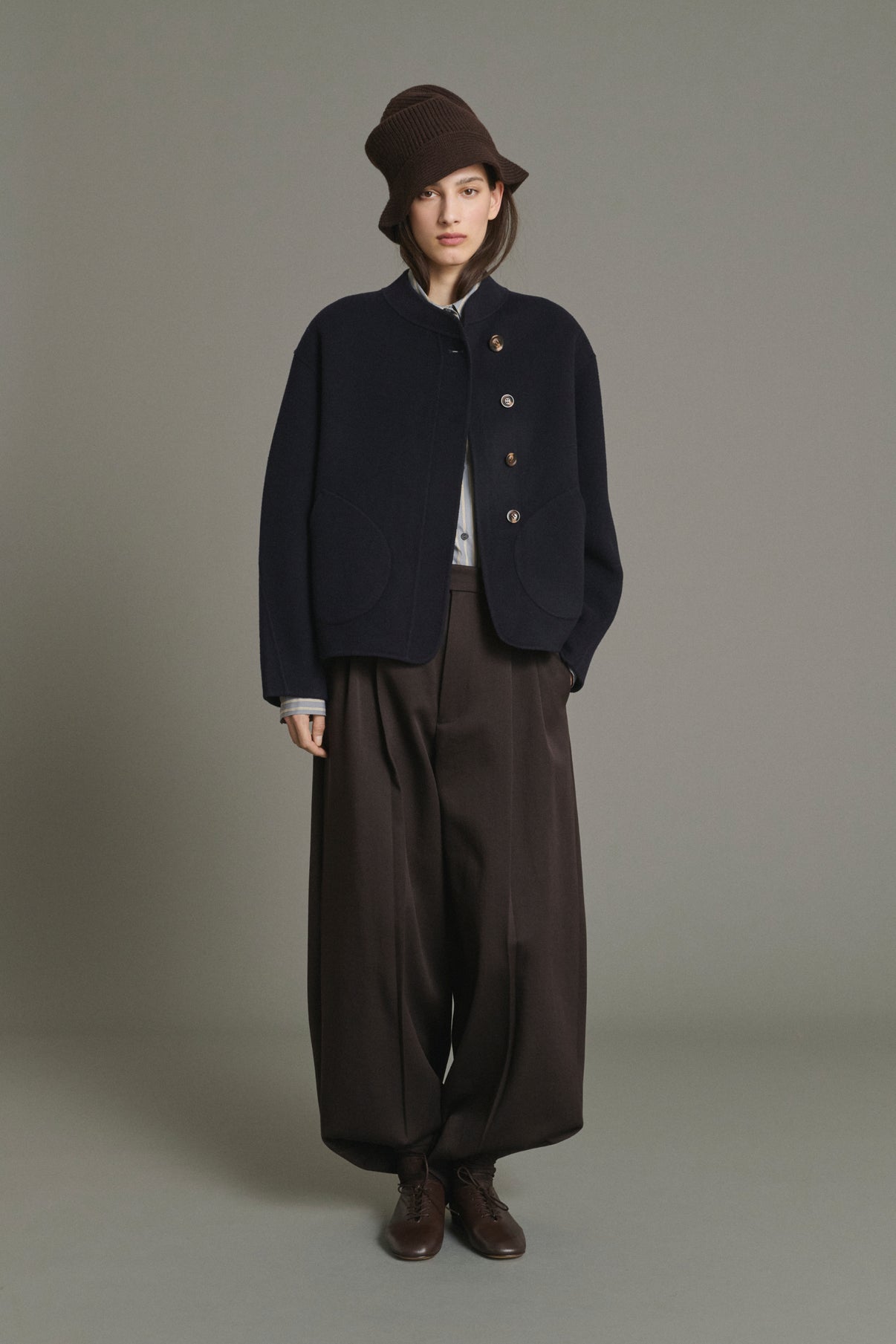 Abrigo Windsor - Deep Navy Lana Corto Mujer - Soeur vue 5