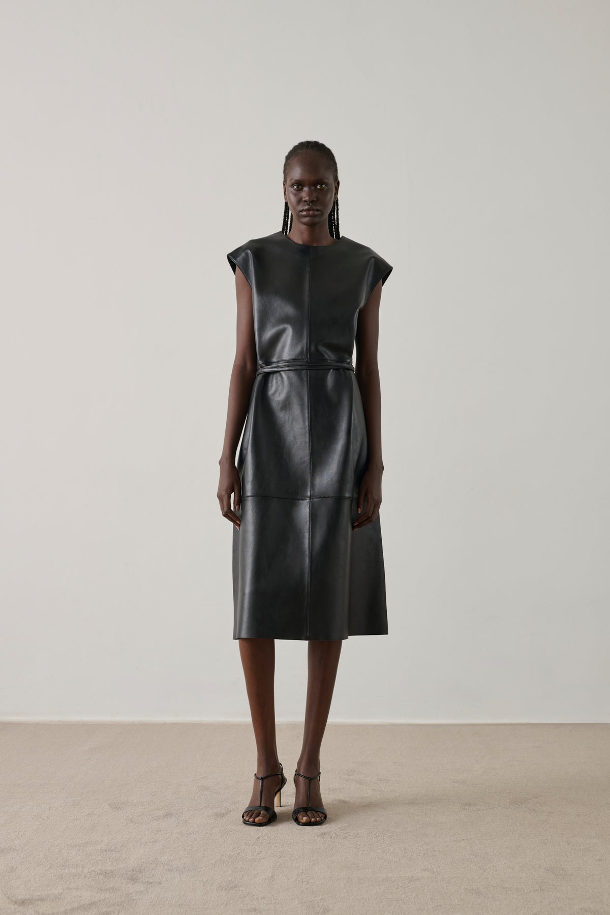 Dress Sofia - Black Lambskin Leather Refined