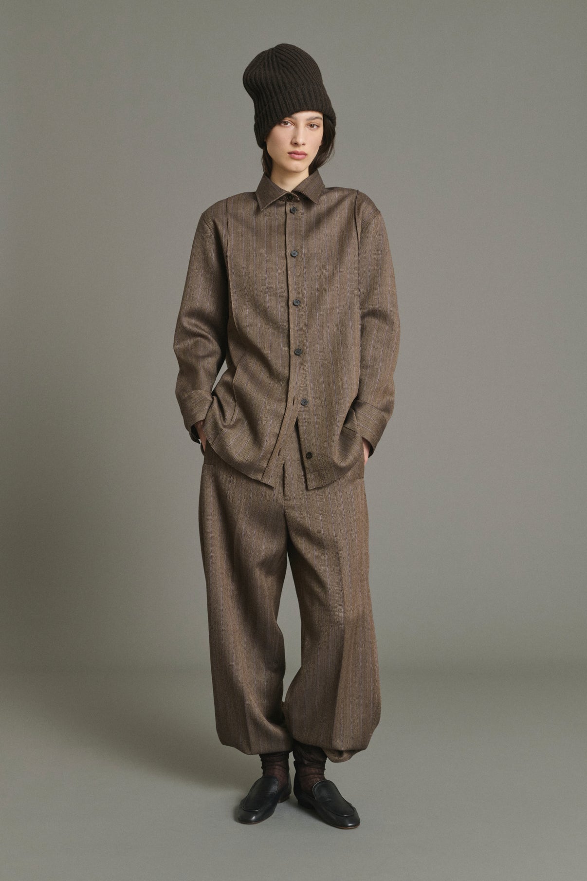 Chemise Lisbonne - Marron/Parme - Laine - Femme vue 3