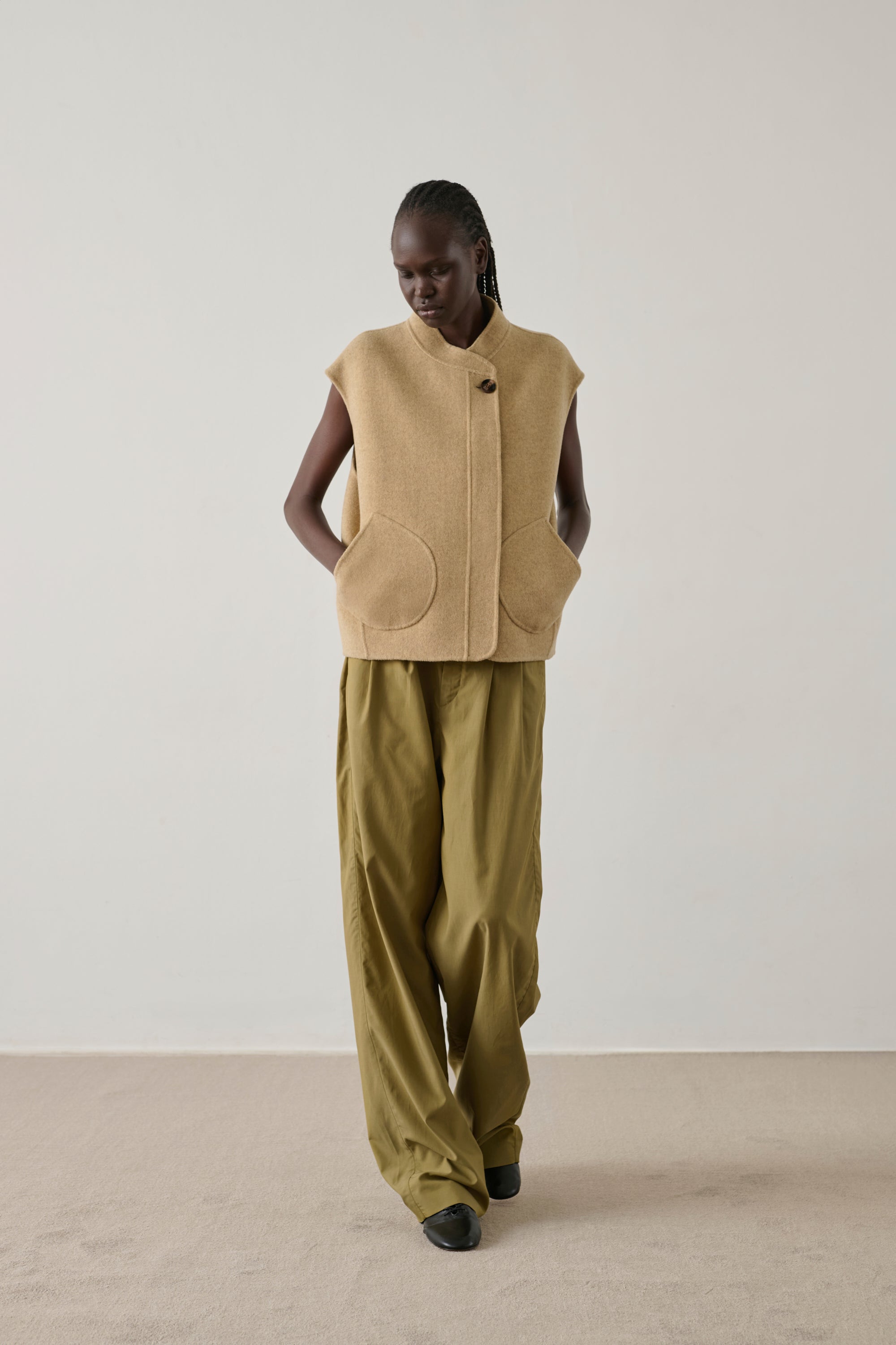 Adeline Jacket - Heathered Beige - Wool - Woman