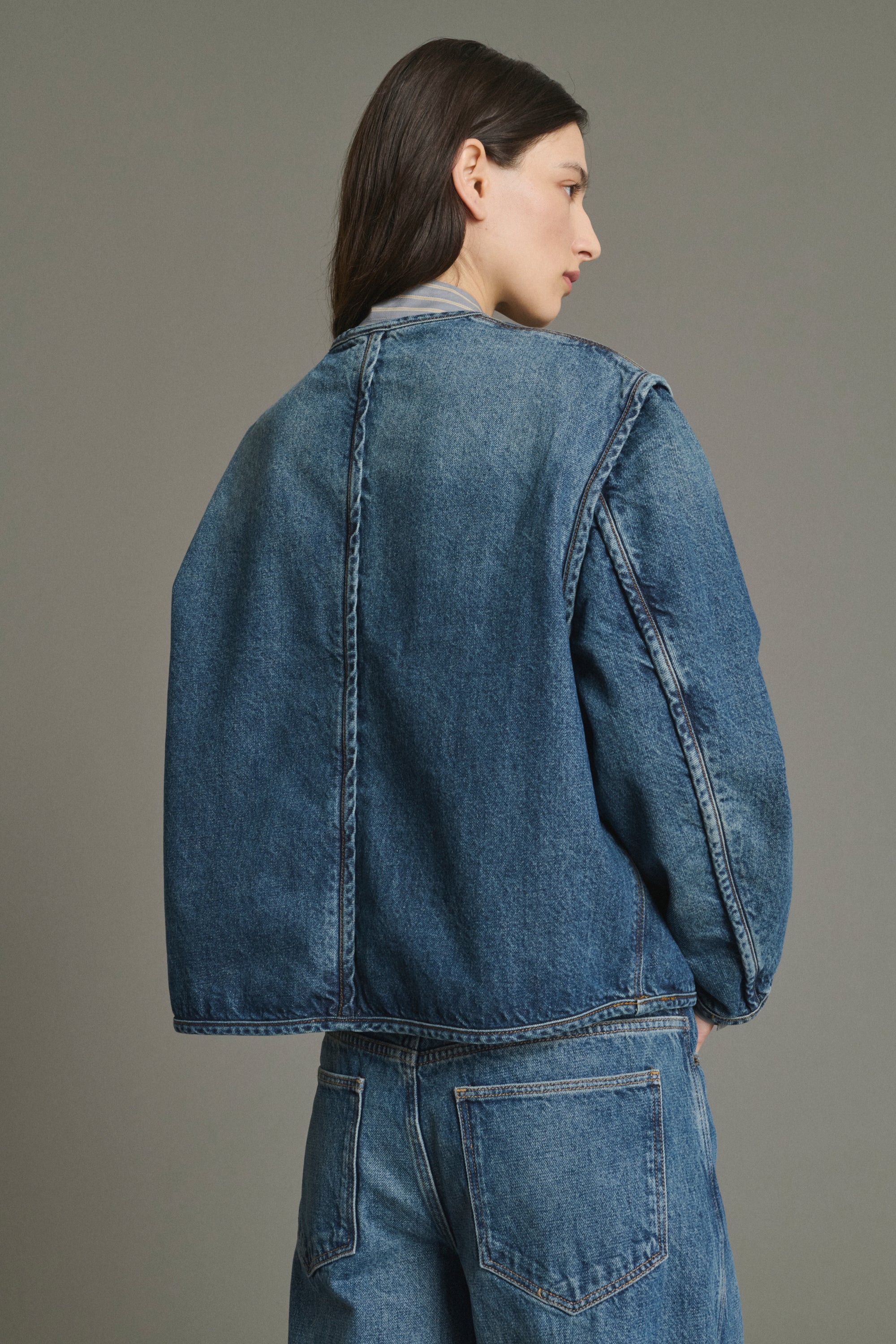 Agatha jacket - Blue denim Cotton Women's - Soeur